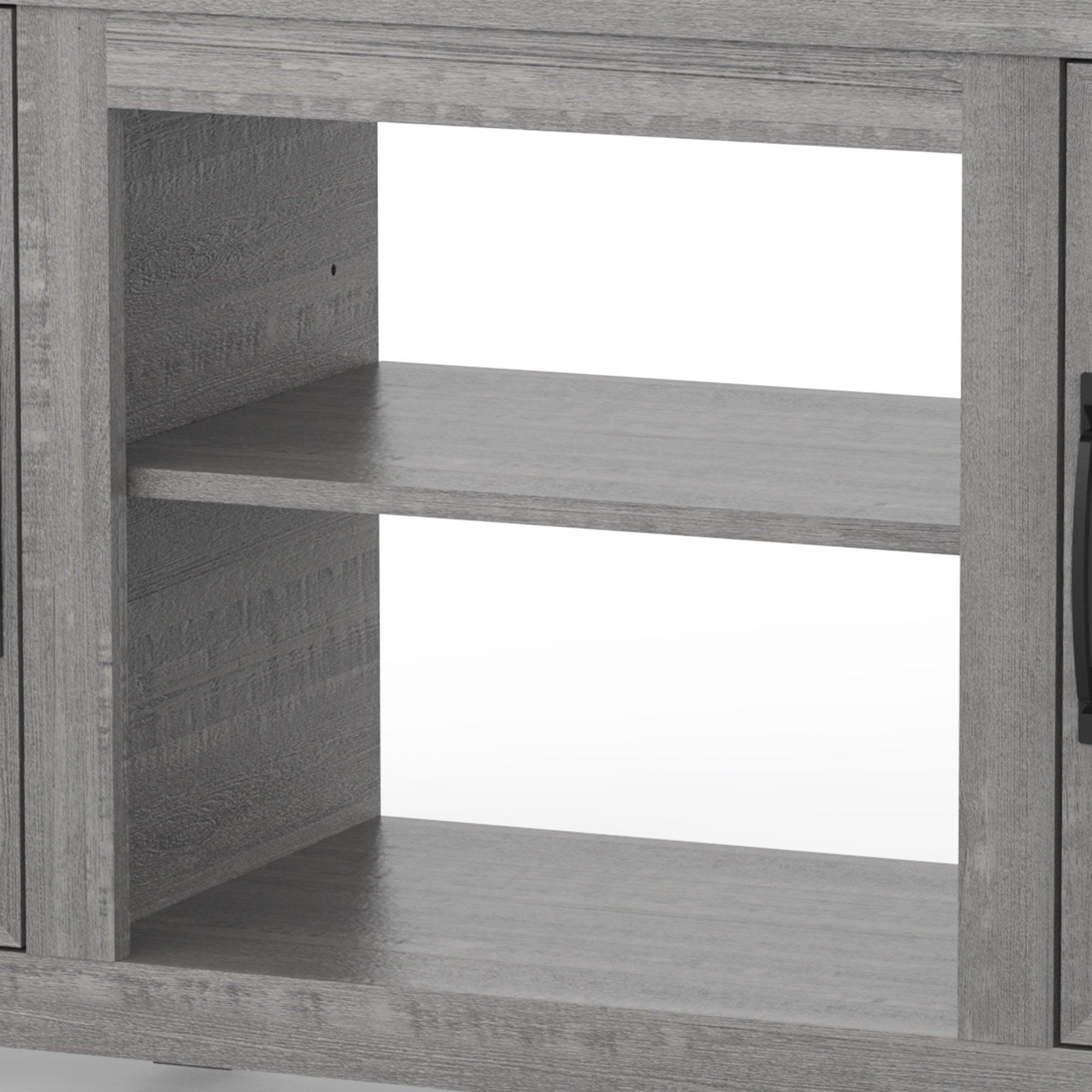 Rustic Farmhouse TV Stand for 58 Inch Flat Screen - Solid Wood Entertainment Center with Storage Cabinet - Perfect for Living Room, Home Theater & Family Room Decor