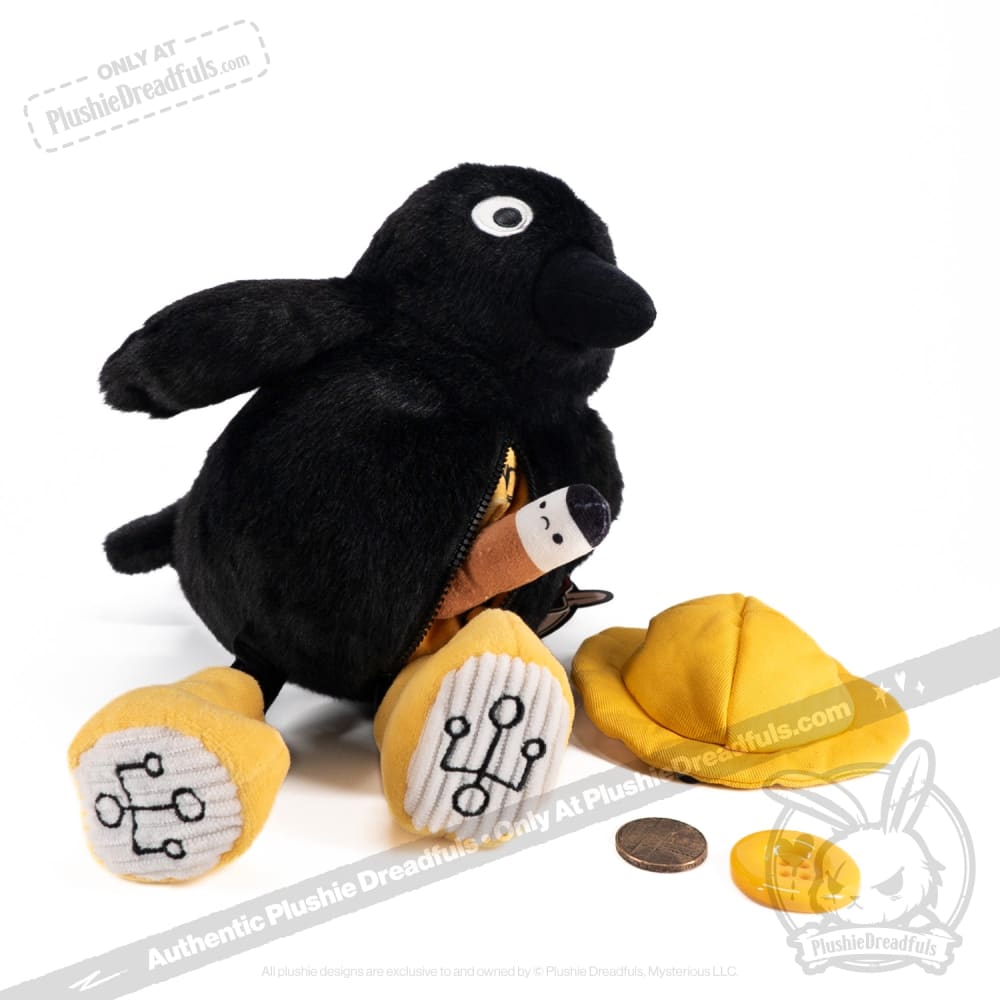 Plushie Dreadfuls Crowful Crow Stuffed Animal Toy - Cute & Soft Plush Crow for Halloween Decor, Gothic Gifts & Kawaii Collectibles