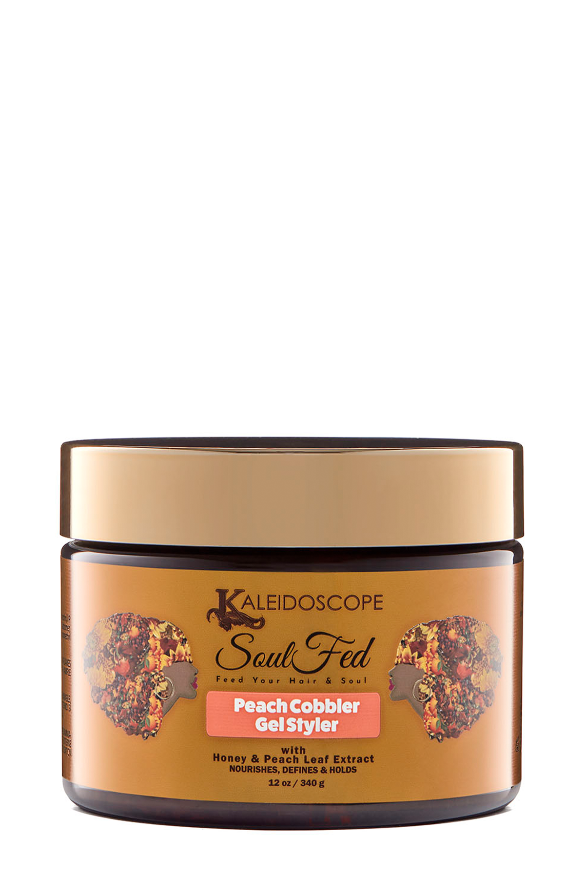 SoulFed Peach Cobbler Gel Styler 12oz - Strong Hold Hair Gel for Curly, Wavy & Natural Hair - Perfect for Styling, Defining & Frizz Control - Salon Quality Styling Gel for Men & Women