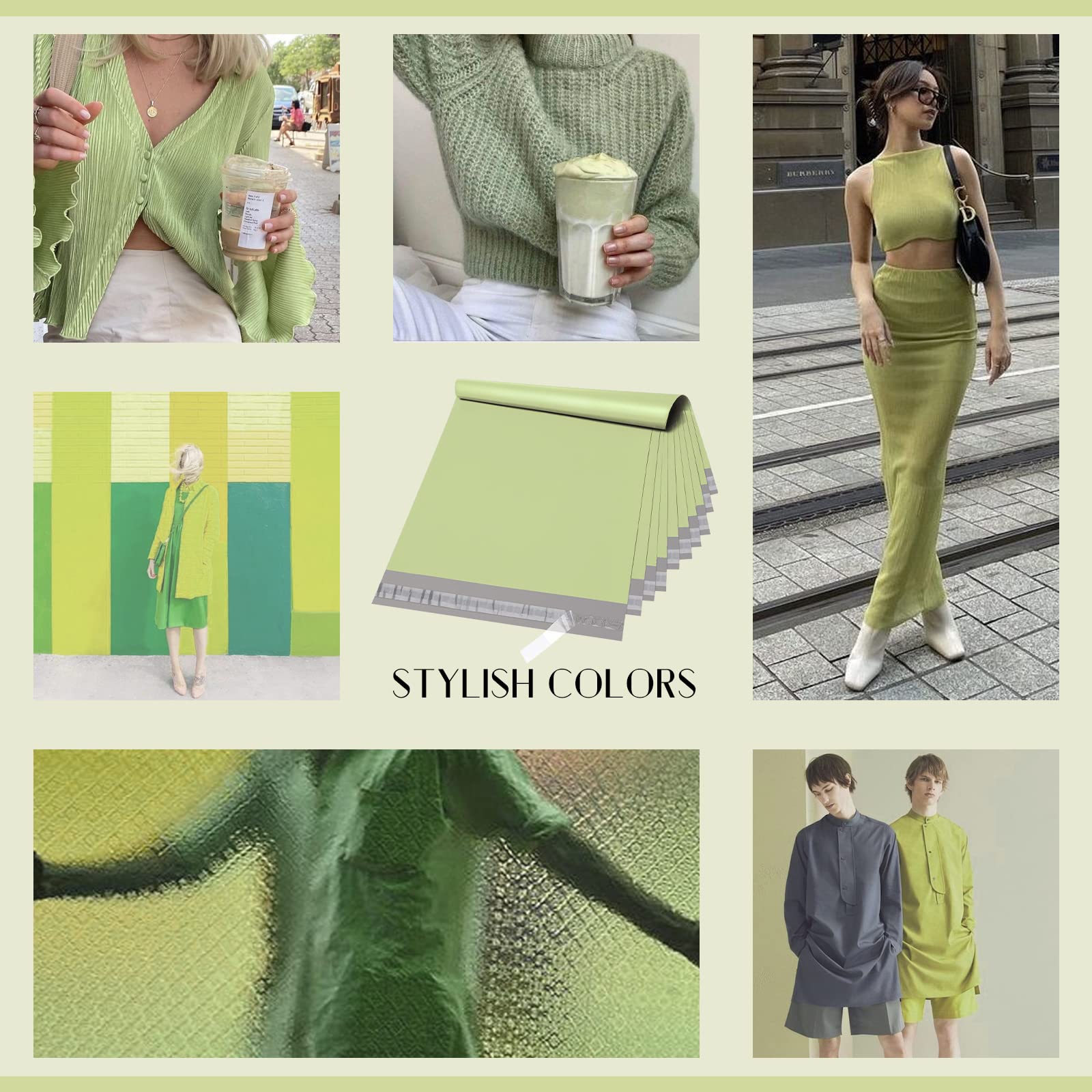 Metronic 14.5x19 Inch Poly Mailers - 100 Pack Heavy Duty Shipping Bags for Clothes | Waterproof & Tear-Resistant Mailing Envelopes | Eco-Friendly Avocado Green Poly Bags for Ecommerce, Apparel Stores & Online Sellers