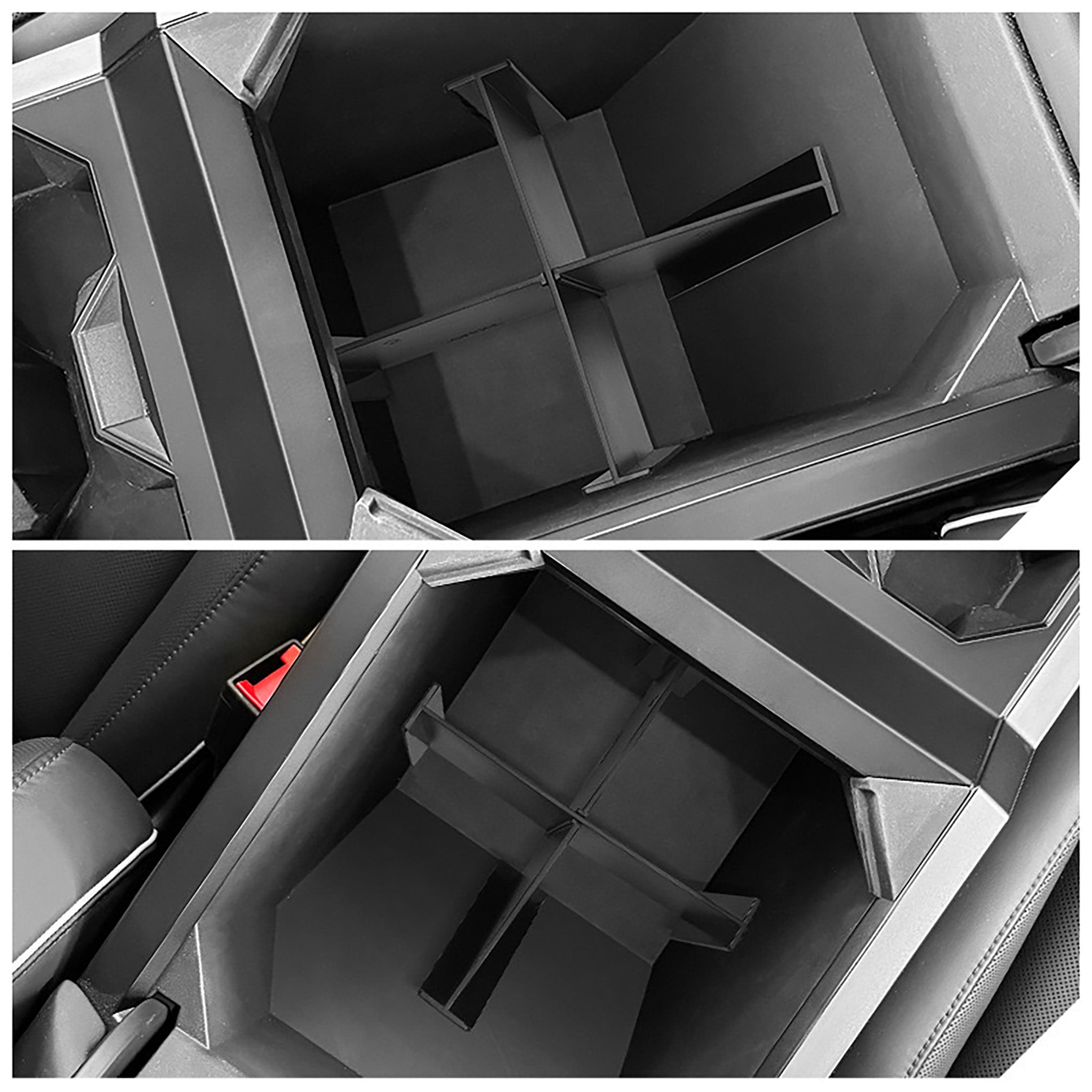 Custom Fit Armrest Storage Box Divider Organizer for 2024 Tesla Cybertruck - Perfect for Car Accessories, Travel Essentials & Road Trip Organization