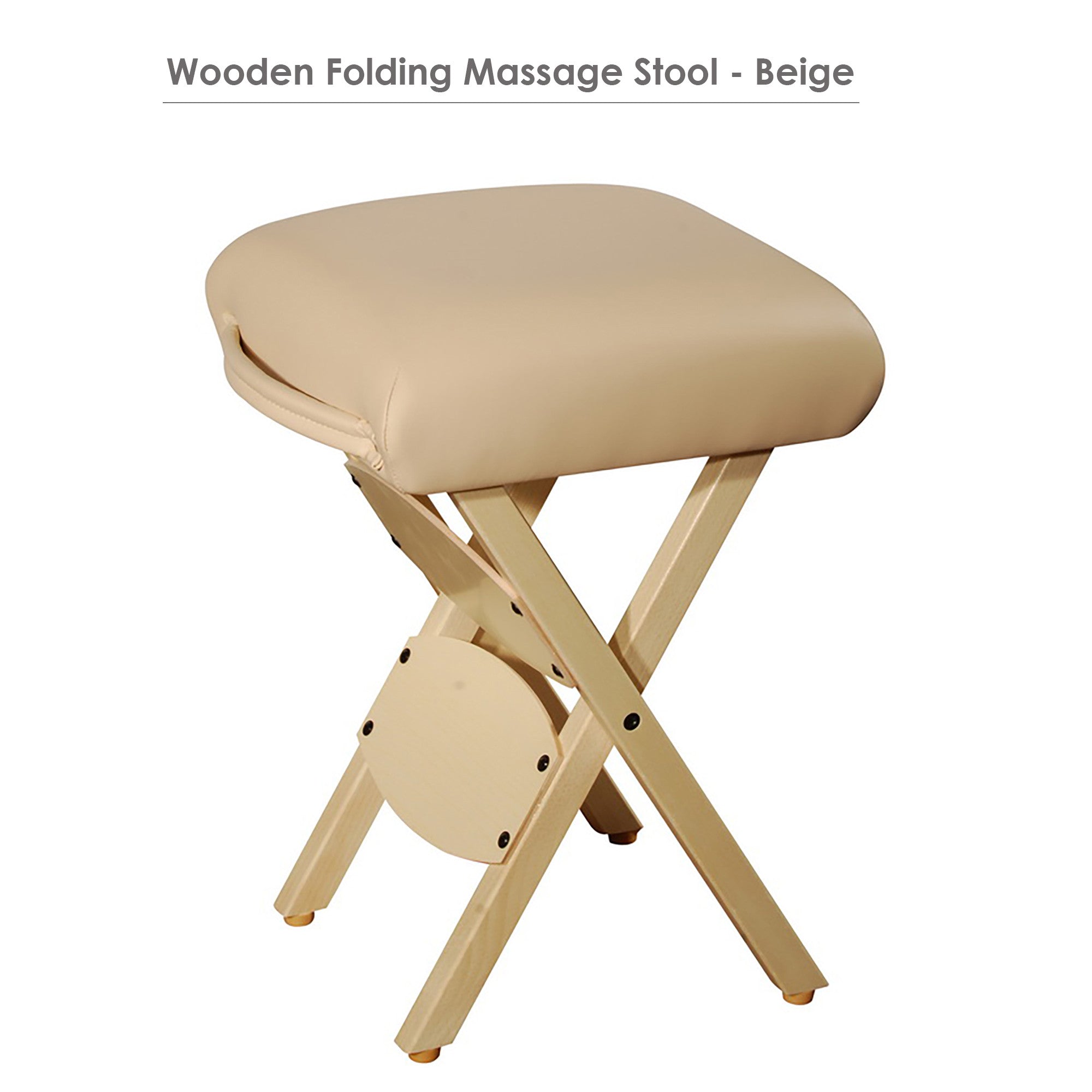 Portable Folding Massage Stool - Lightweight Wooden Foldable Tattoo Stool for Home & Spa, Burgundy - Perfect for Massage Therapists, Tattoo Artists & Relaxation at Home