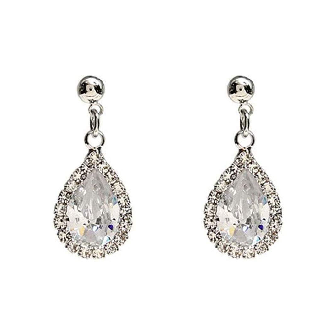 Elegant Rhinestone Wedding Earrings for Women - Round Dangle Bridal Jewelry Accessories | Perfect for Bridal Party, Evening Events & Special Occasions