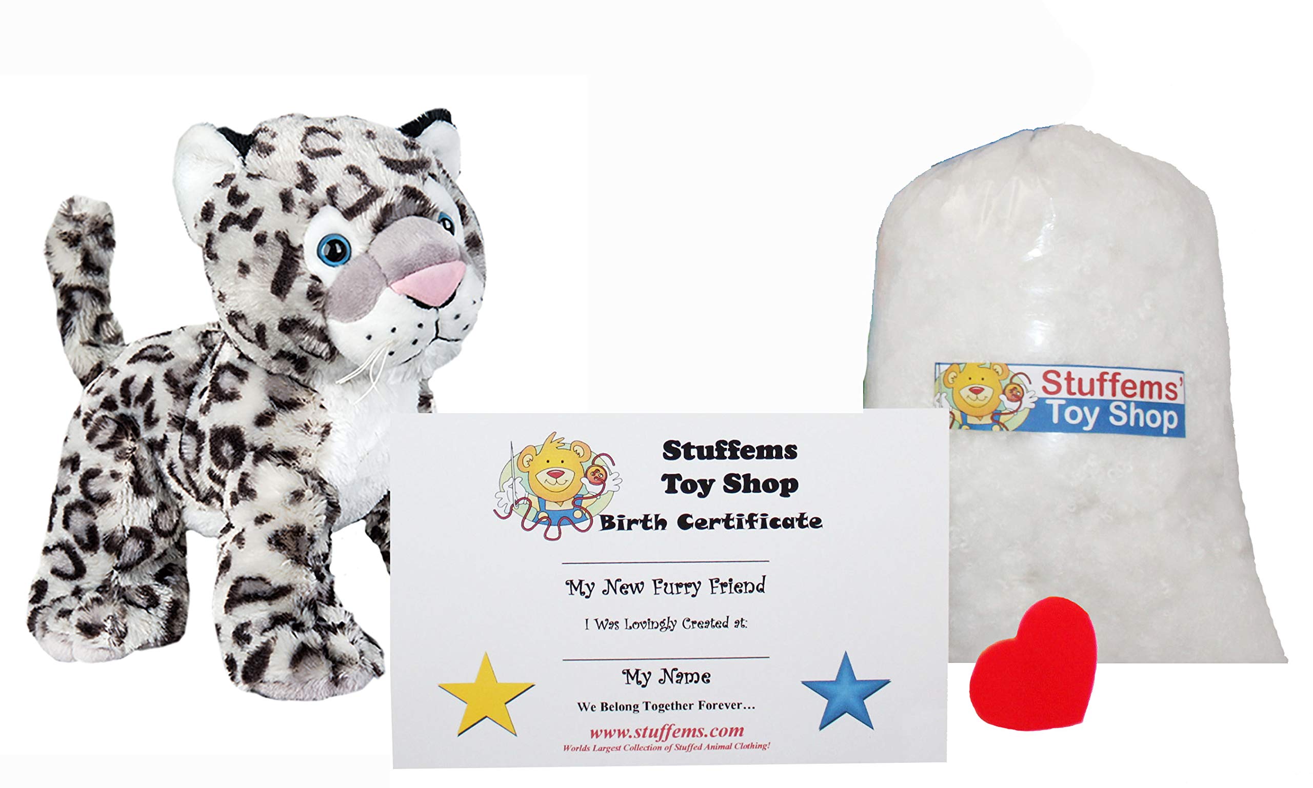 DIY 8 Inch Snow Leopard Stuffed Animal Kit - No Sewing Required | Winter Plush Toy Craft for Kids & Adults | Perfect for Holiday Gifts, Birthday Parties & Creative Playtime