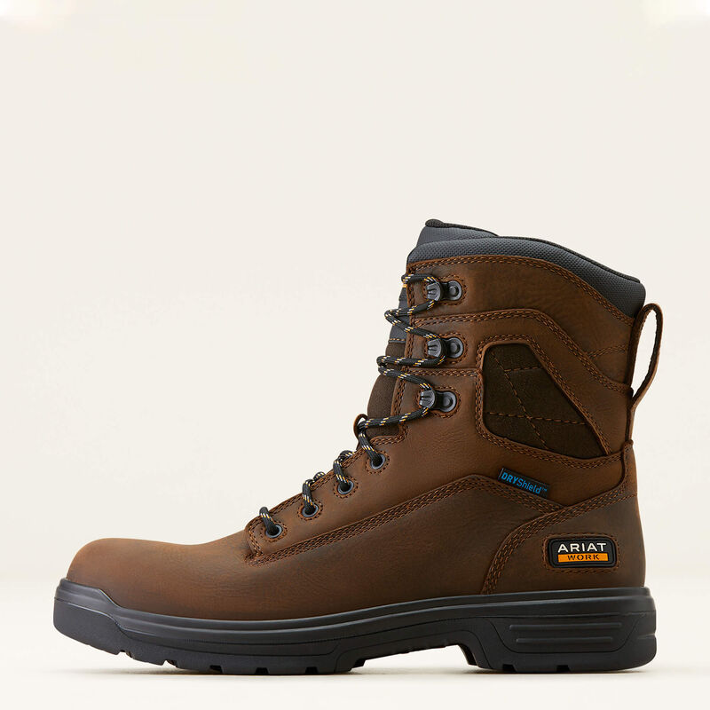 Turbo 8 Waterproof Work Boots for Men - Heavy Duty Safety Shoes with Slip Resistant & Steel Toe - Ideal for Construction, Landscaping & Outdoor Work