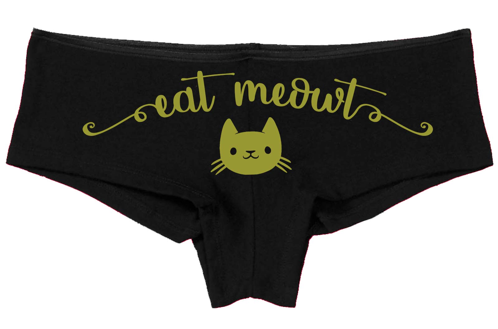 Sexy Kitten Print Panties - Playful 'Eat Meowt' Design for Oral Sex & Lingerie Fun - Perfect for Roleplay, Bachelorette Parties & Spicy Date Nights