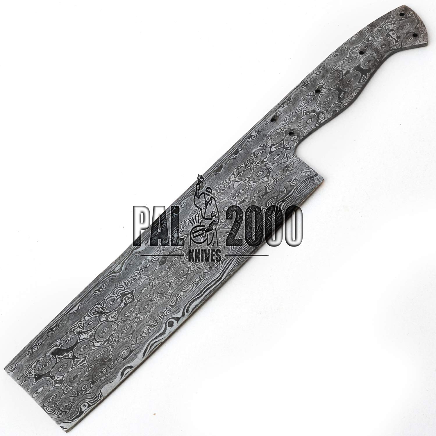 Custom Handmade Damascus Steel Nakiri Knife Blank - 11.4 Inch Chef Knife Blade for Kitchen, Cooking & Meat Cutting - PAL 2000 Series High-Quality Knife Making Supply (Model 9826) - Perfect for Professional Chefs, Home Cooks & DIY Knife Projects