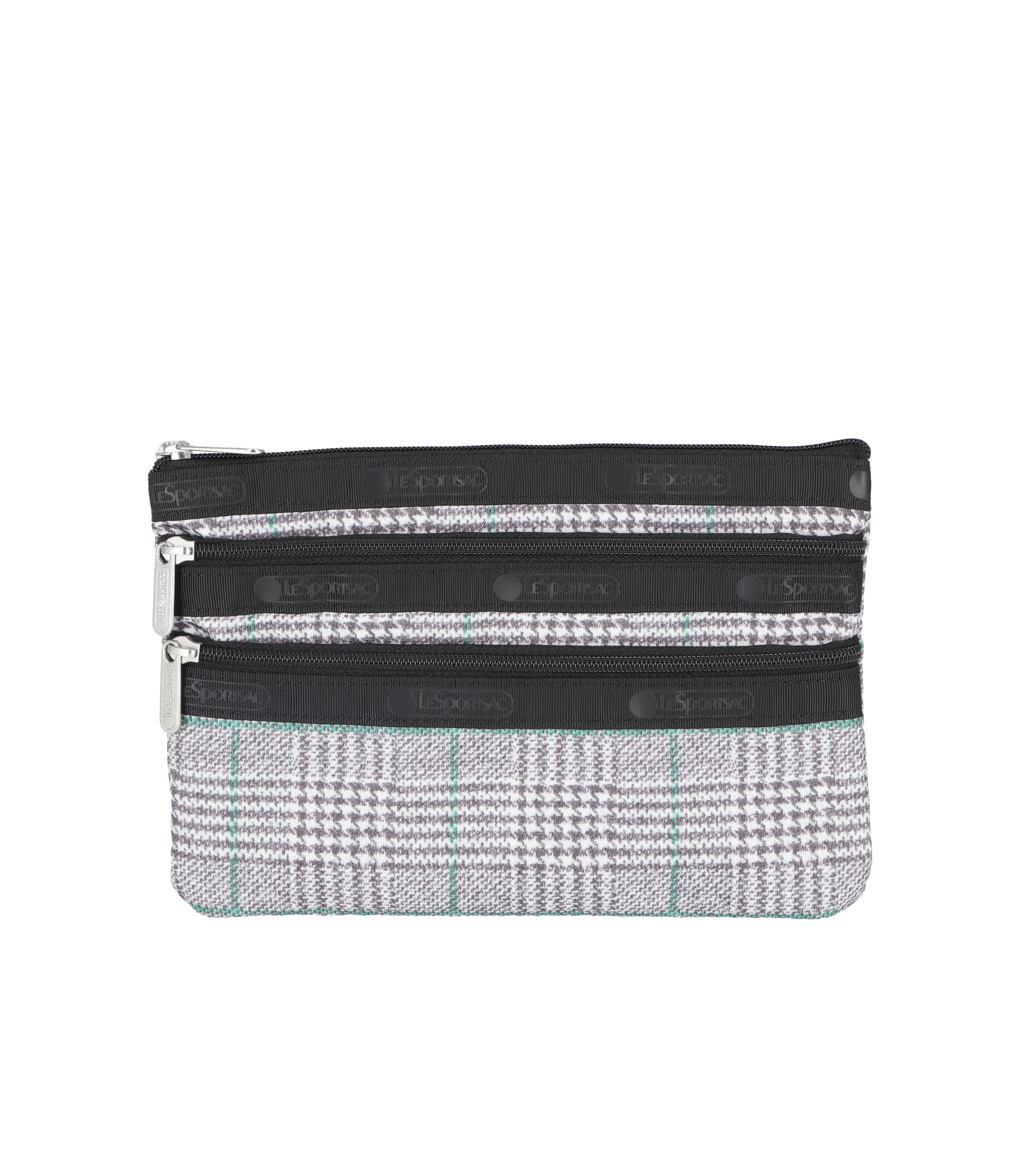 Gray/Green Check print