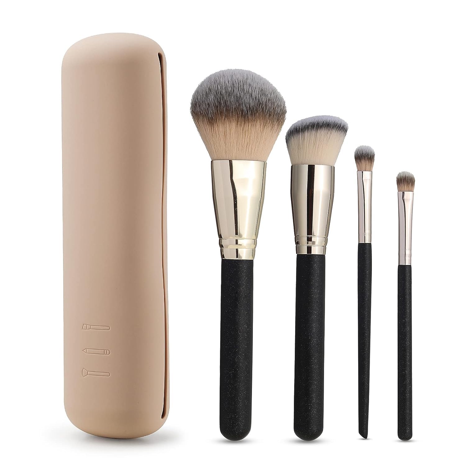 Portable Silicone Makeup Brush Holder - Mini Travel Organizer Case, Waterproof & Easy Clean Cosmetic Pouch for Brushes & Tools (1 Pack) - Perfect for Travel, Home Storage & On-the-Go Makeup Touchups
