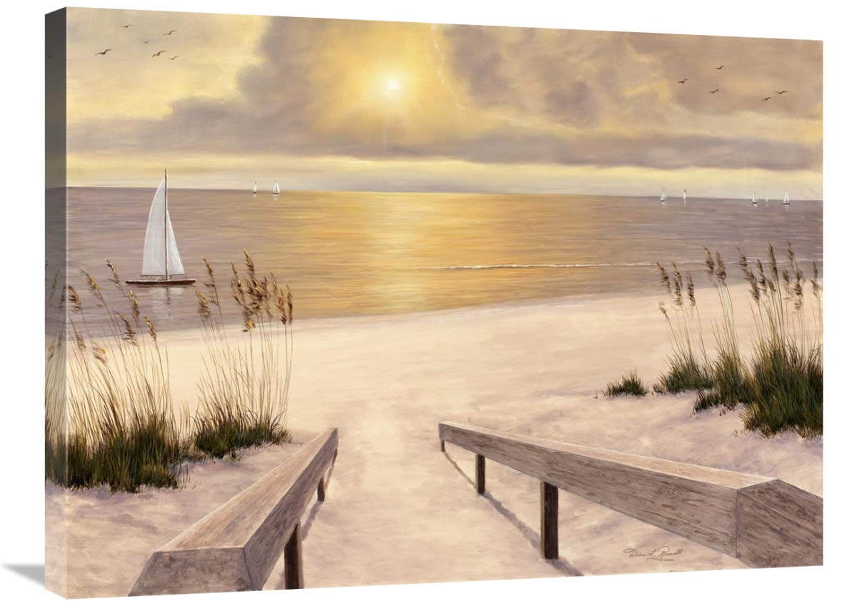 24 x 32 Inch Coastal Sunset Art Print by Diane Romanello - Vibrant Beach Wall Decor for Living Room, Bedroom & Office - Perfect Gift for Home & Vacation House Decorating