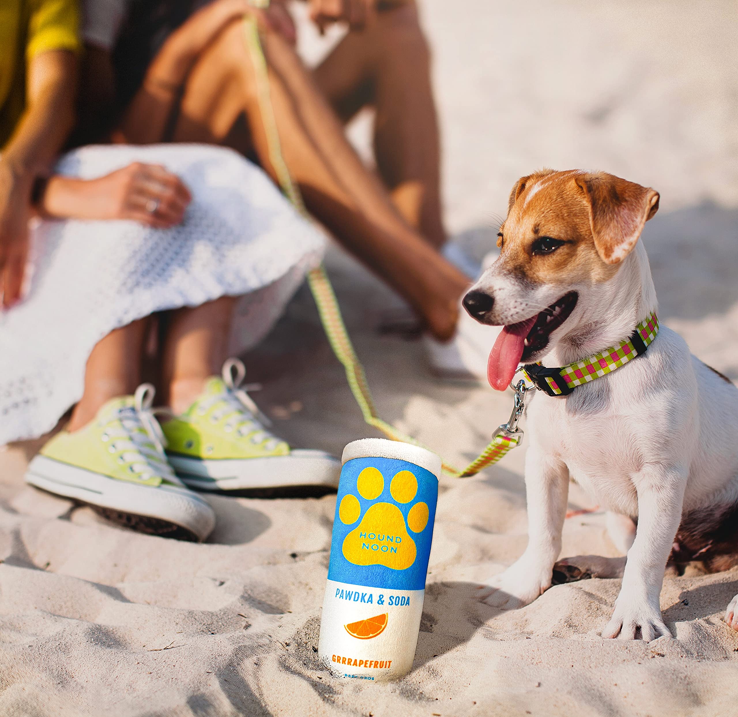Bark Bros - Hound Noon - 2 Pack Plush Squeaky Dog Toys - Funny Alcohol-Themed Dog Chew Toys - Puppy Birthday Gift Set (Hound Noon Pawdka & Soda) - Perfect for Playtime, Training Rewards & Dog Parties