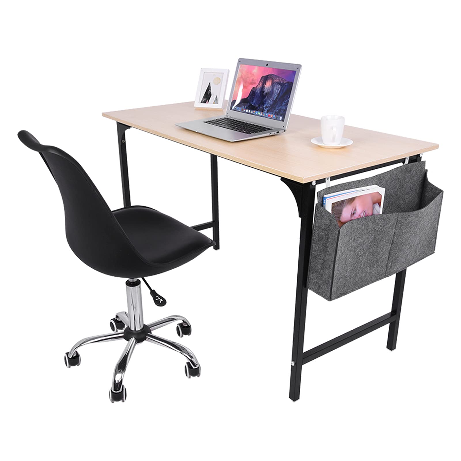FABFEGU 47.2 Inch Writing Desk with Drawers and Shelves - Compact Home Office Computer Desk (47.2
