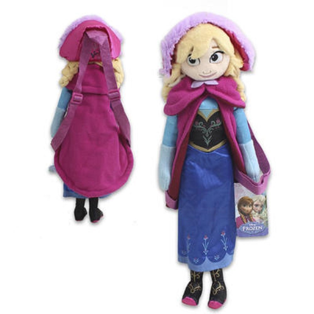 Disney Frozen Anna Plush Backpack for Kids - 17 Inch Soft Stuffed Character Backpack with Adjustable Straps - Perfect for School, Travel & Disney Theme Park Visits