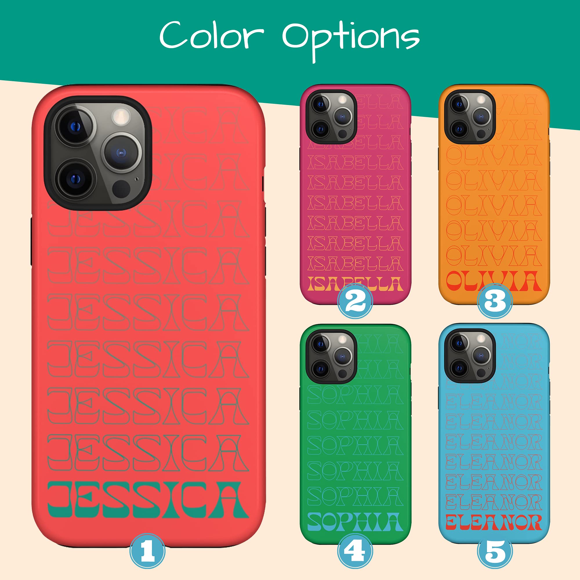 Custom Name Colorful Summer Phone Case for iPhone 16 Plus/15 Pro Max/14/13 Mini/12/11/X/XS Max/XR/7/8 - Personalized Protective Cover - Perfect for Beach, Travel & Everyday Use