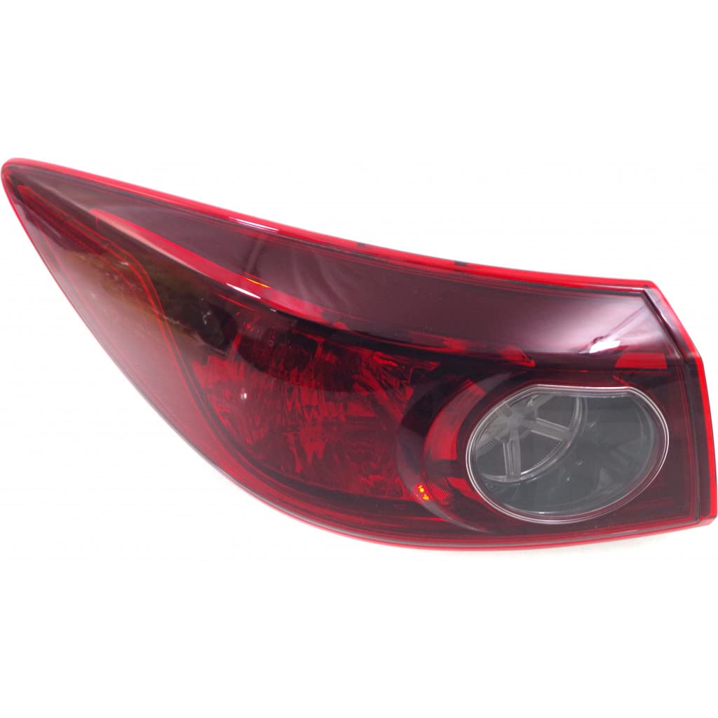 2014-2018 Mazda 3 Sedan Driver Side Outer Tail Light Assembly - CAPA Certified Replacement for MA2804123/MA2804123C/BJT151160A - Perfect for Night Driving Safety & Vehicle Restoration Projects