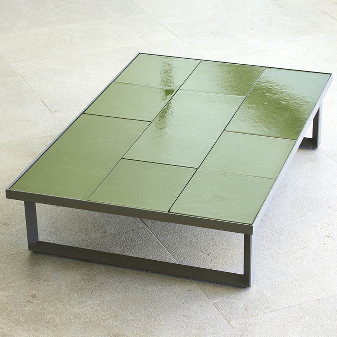 Premium Glaze Outdoor Coffee Table - Durable Rectangular Patio Furniture for Garden, Poolside & Backyard Relaxation