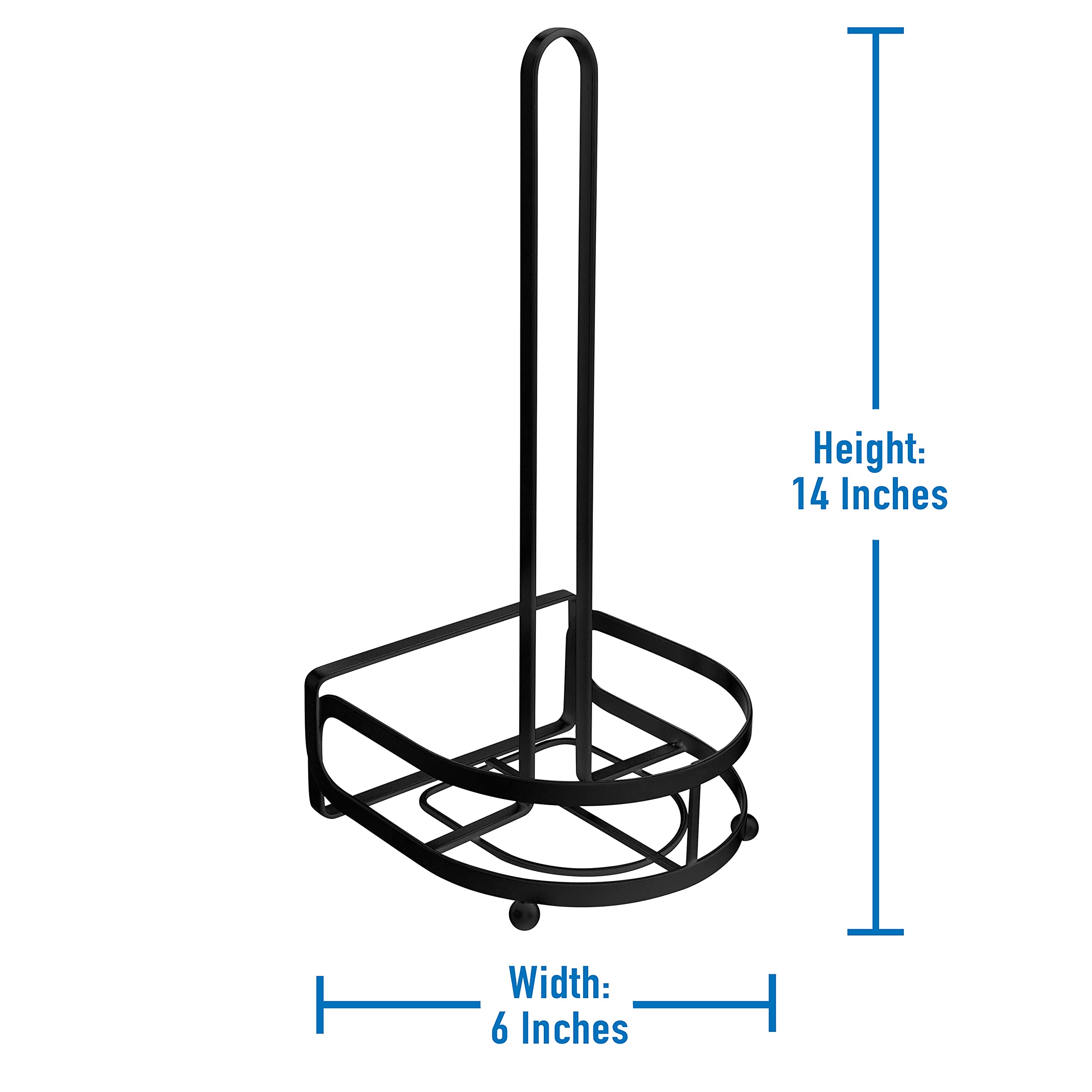 Industrial Matte Black Paper Towel Holder - Heavy Duty Kitchen Organizer for Countertop, Bar, Restaurant & Home Use