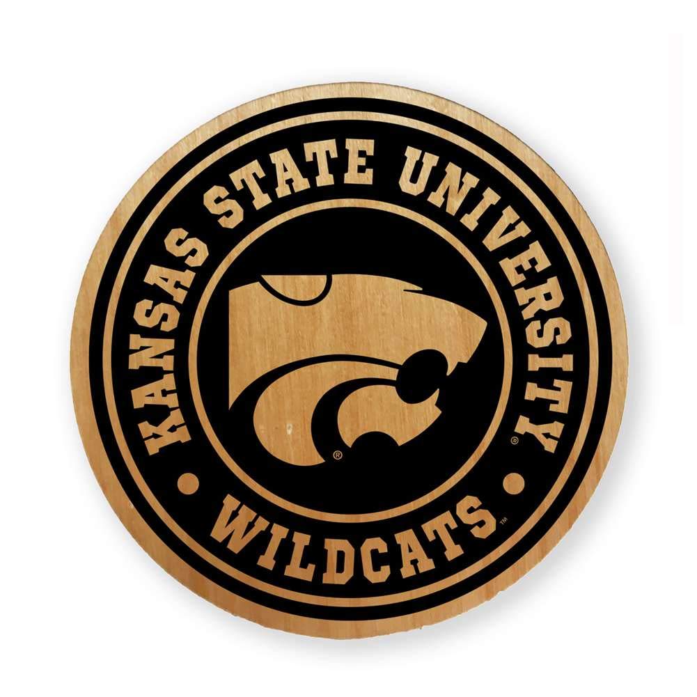 NCAAlderwood Round Coasters Set of 4 - Premium Wood Drink Coasters for Beer, Wine & Coffee - Perfect for Home Bar, Office & Game Day Entertaining