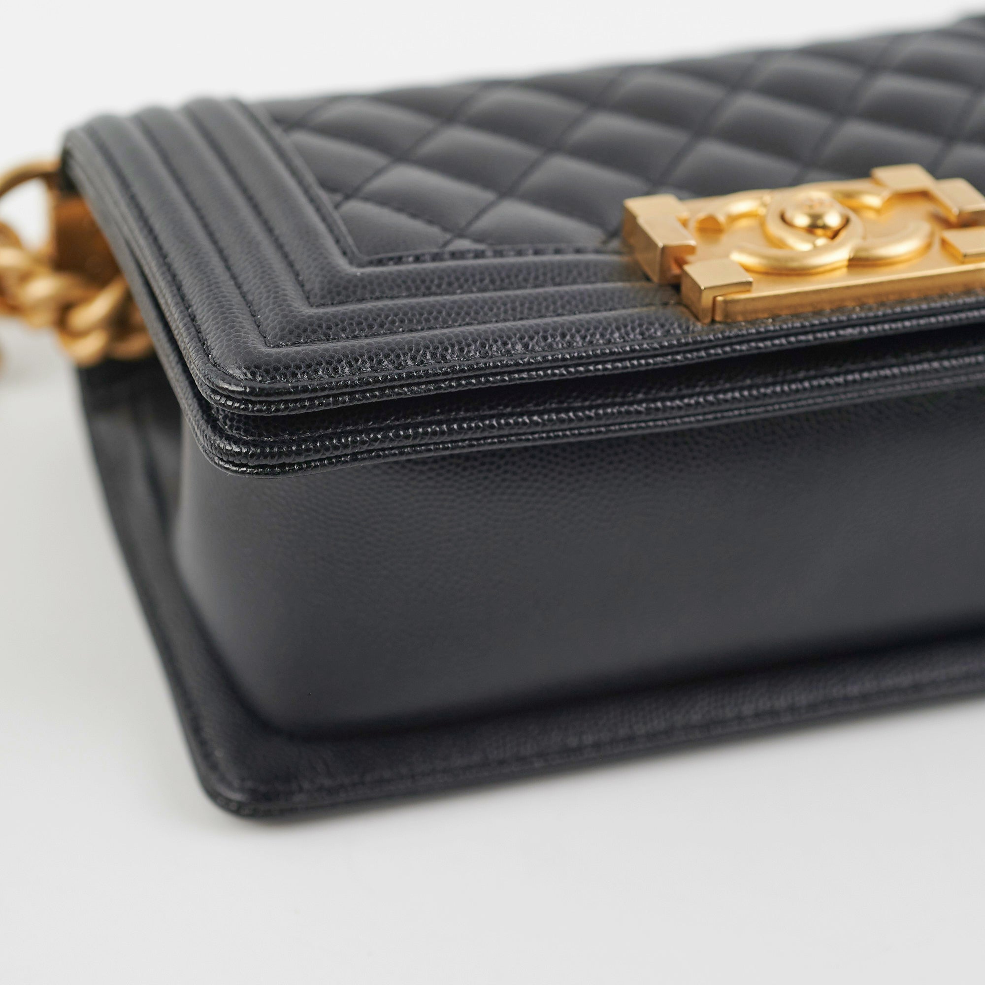 Chanel Caviar Small Boy Black Handbag with Microchip - Luxury Designer Crossbody Bag for Women, Perfect for Parties, Dates & Everyday Use