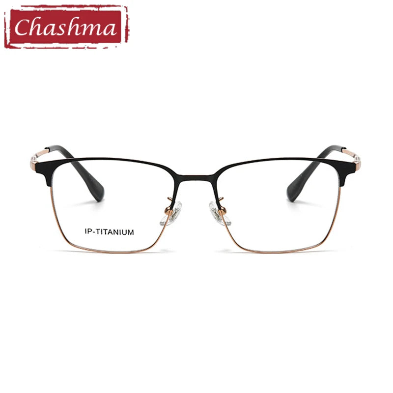 Men's Titanium Square Full Rim Eyeglasses Frame 98601 - Lightweight & Durable for Office, Reading & Daily Wear