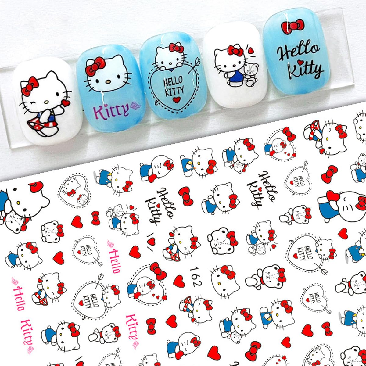 8 Pcs Cute Cartoon 3D Self-Adhesive Nail Art Stickers Decals for Women & Girls - DIY Nail Design Decoration Accessories | Perfect for Parties, Weddings, and Daily Nail Art