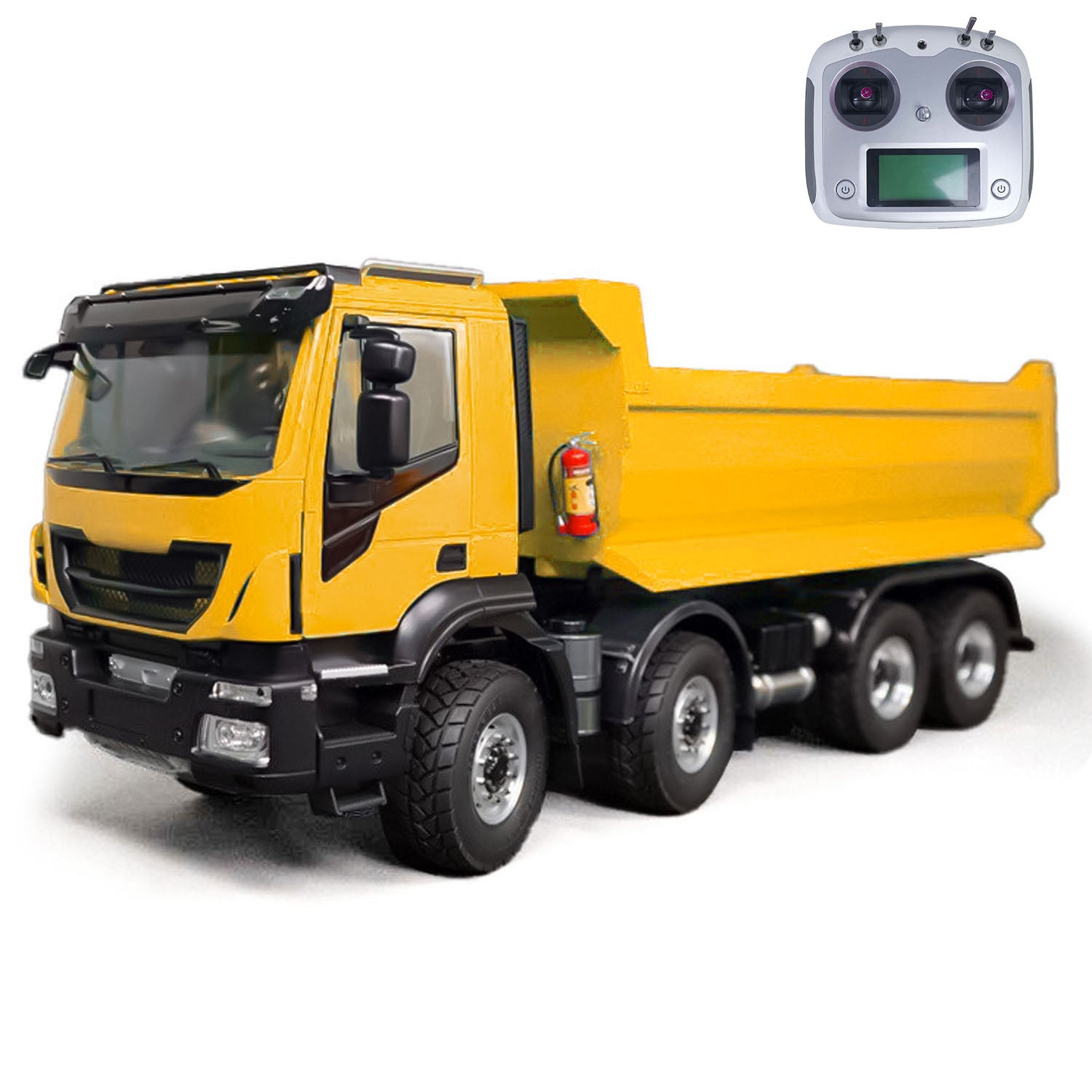 1/14 Scale 8x4 Hydraulic RC Dumper Truck - Metal Construction, Radio Controlled Tipper with Realistic Light & Sound Effects, 2-Speed Transmission (67x18.5x25cm) - Perfect for Construction Site Play, Collectors, and RC Hobbyists
