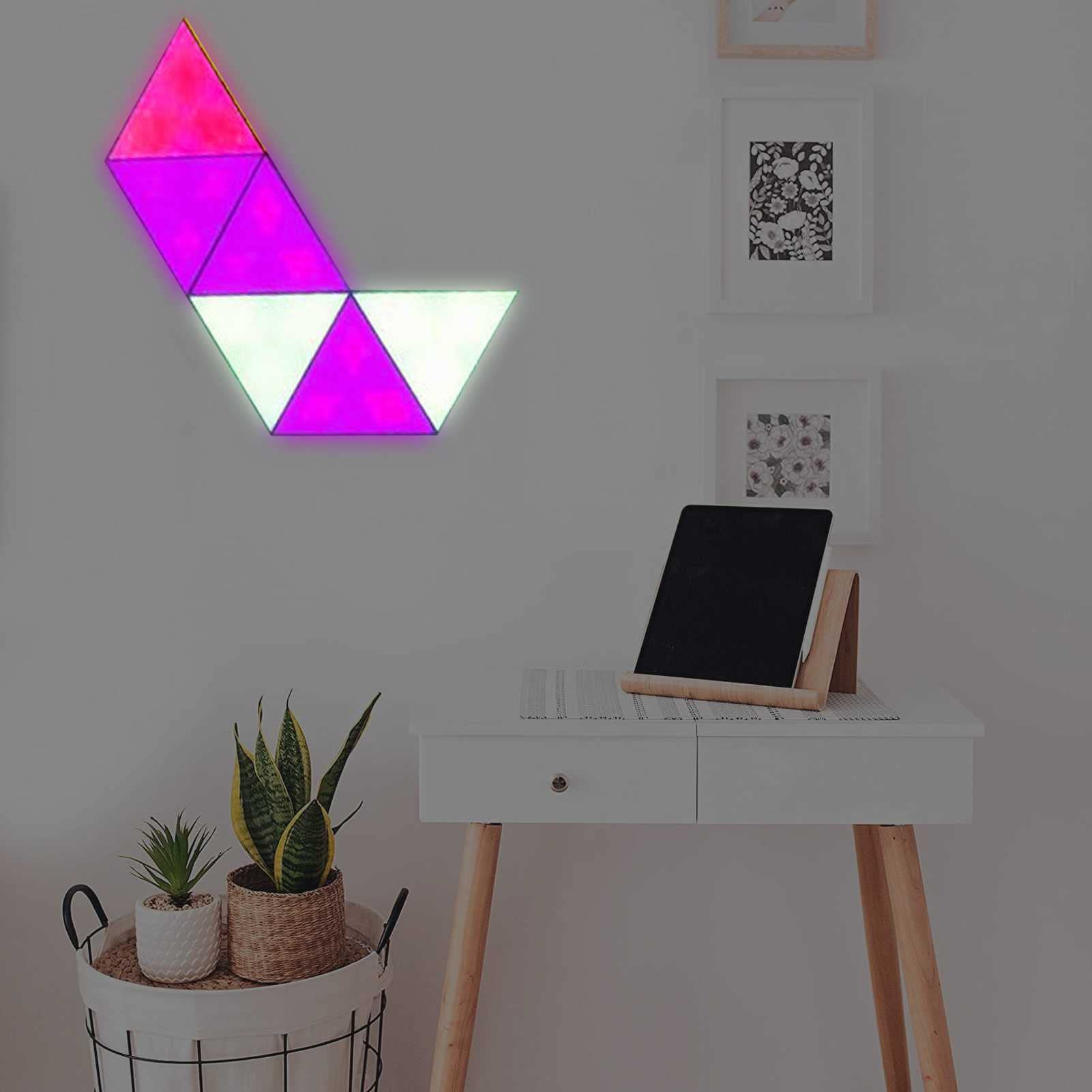 Xianfei Smart LED Wall Light Panels - RGB Triangle Splicing Modular Lights with Multicolor Effects | Modern Geometric Wall Decor for Living Room, Bedroom, and Gaming Setup Background Lighting