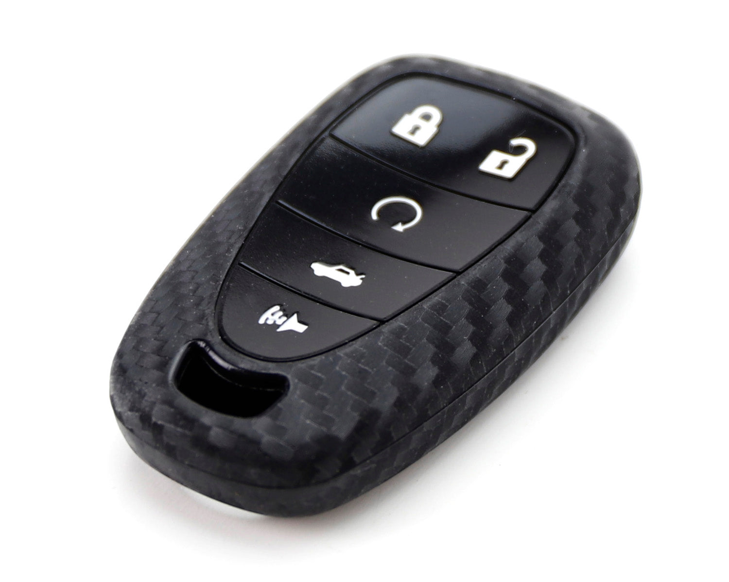 Carbon Fiber Pattern Soft Silicone Key Fob Cover for 2016+ Chevy Camaro Cruze Malibu - Durable Protective Case for Car Keys (Perfect for Daily Use, Commuting & Travel)