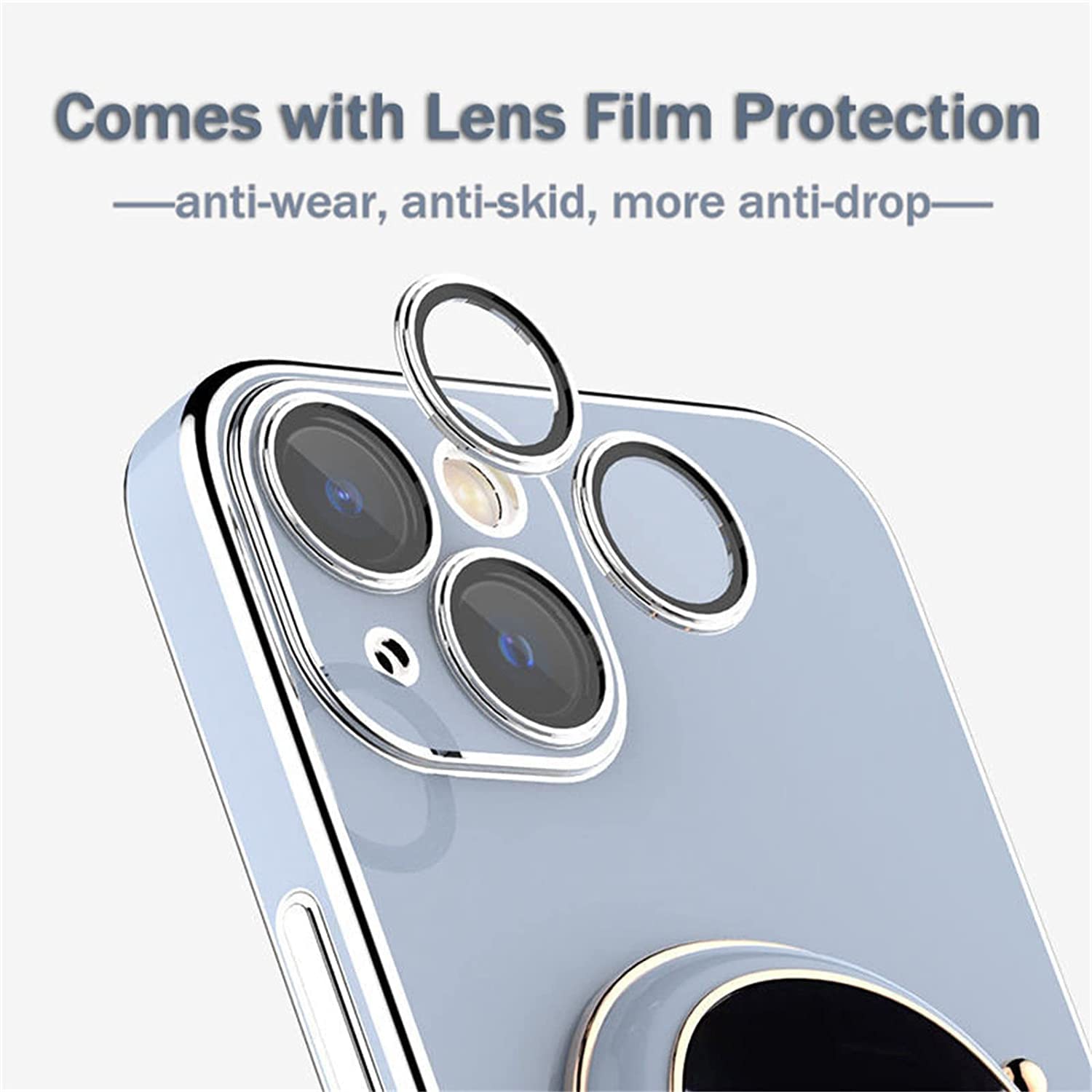 2022 New 6D Electroplated Astronaut Phone Case with Stand for iPhone 13 Pro Max - Hidden Stand Protective Cover with Lens Film - Pink Space-Themed Phone Case for Everyday Use & Travel