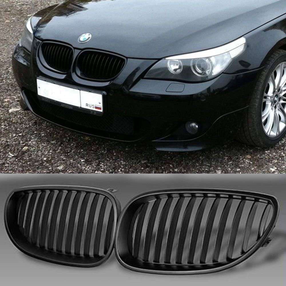2004-2009 BMW E60 E61 5 Series M5 Matte Black Kidney Grille Pair - Upgrade Your Car's Front Grille for Enhanced Style & Performance | Perfect for Car Enthusiasts & Auto Modifications