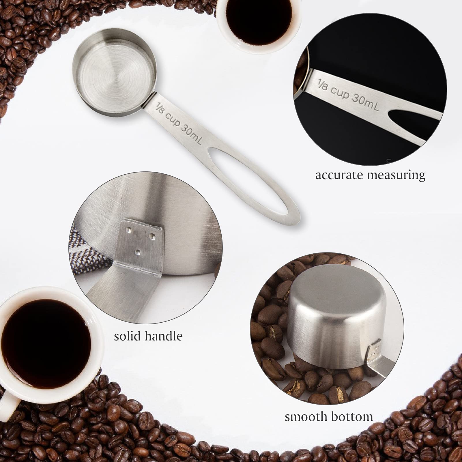Ankeer Stainless Steel Coffee Scoop - 1 Tablespoon Measuring Spoon for Coffee, Tea, Spices & Baking | Perfect for Kitchen, Camping & Barista Use