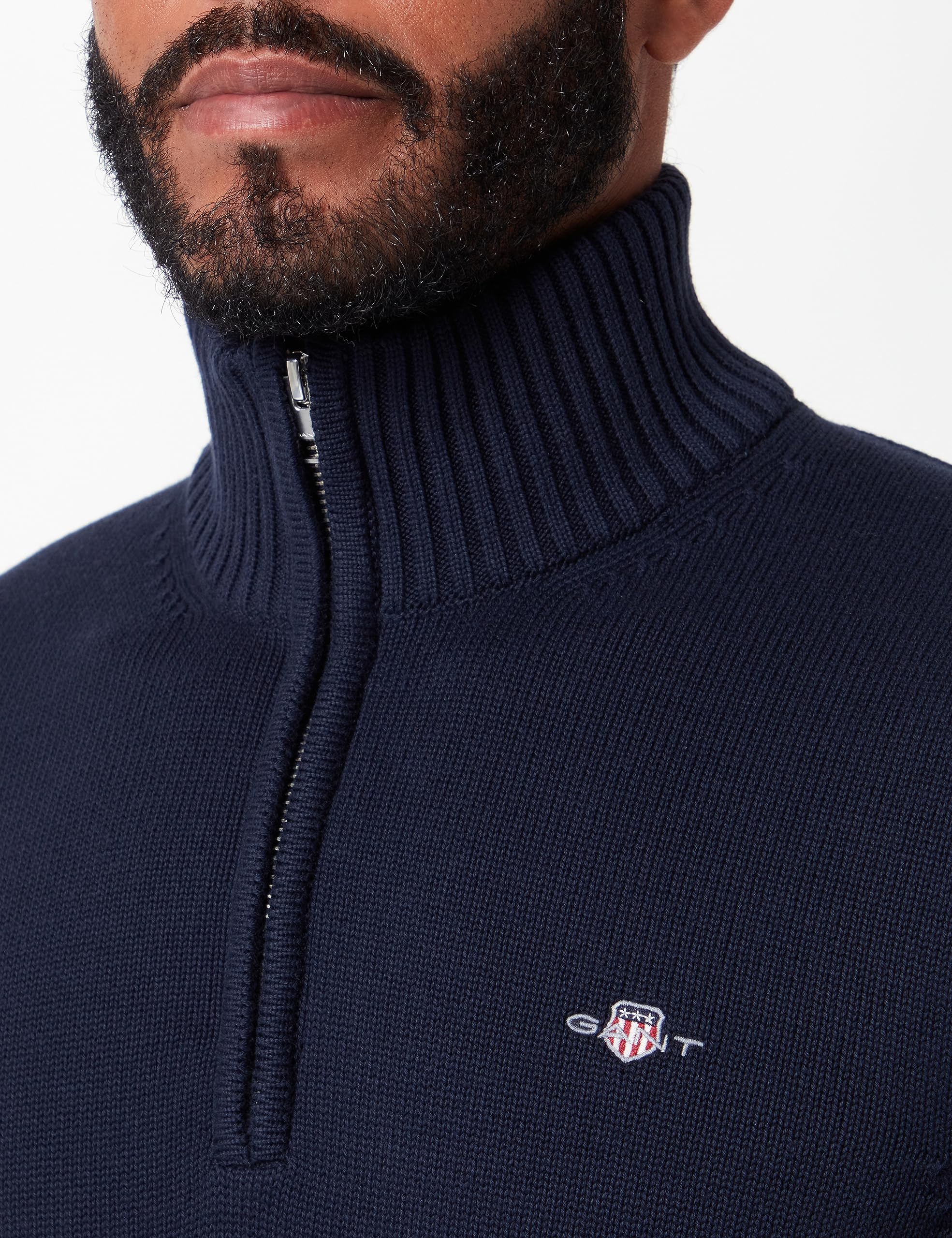 GANT Men's Cotton Half Zip Sweater - Casual Pullover for Fall & Winter | Office, Travel & Outdoor Wear