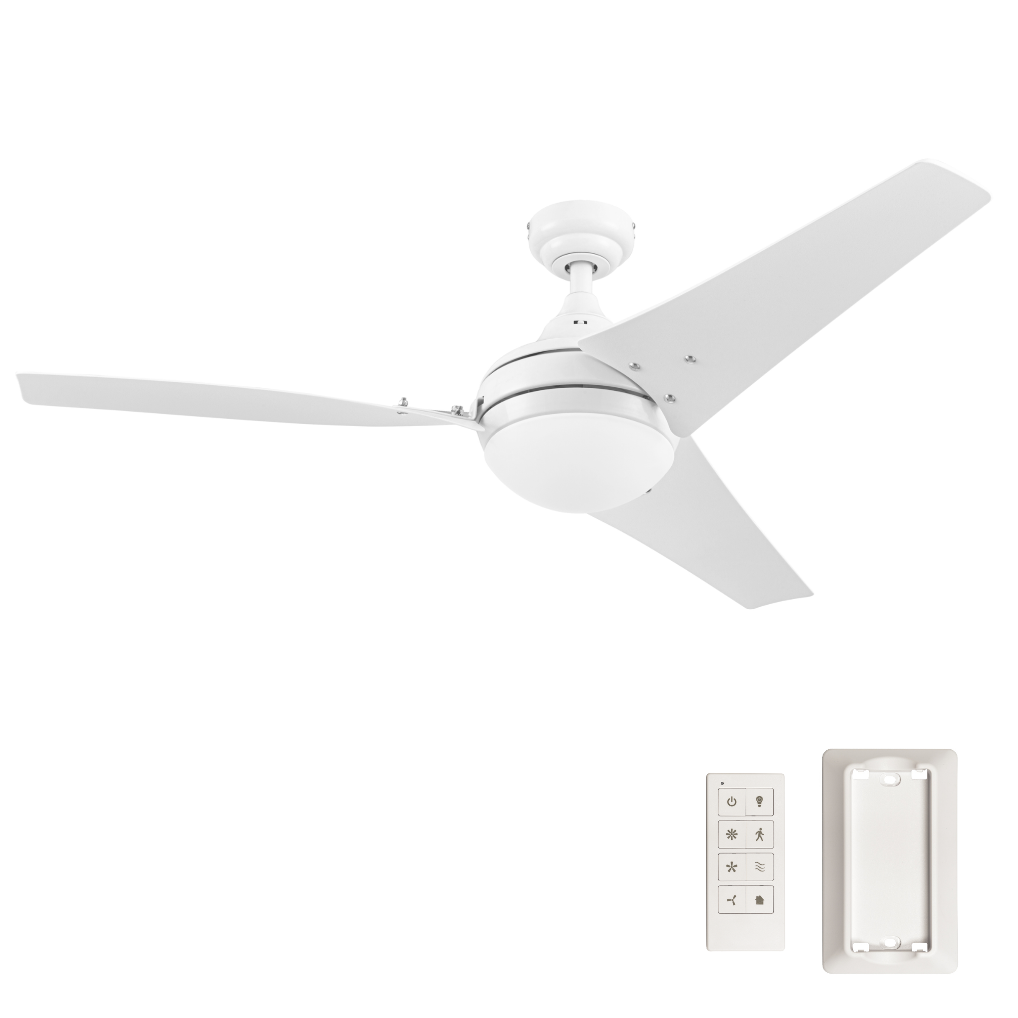 52 Inch White Maxon Ceiling Fan with Remote Control - Perfect for Living Room, Bedroom, and Outdoor Patio Cooling