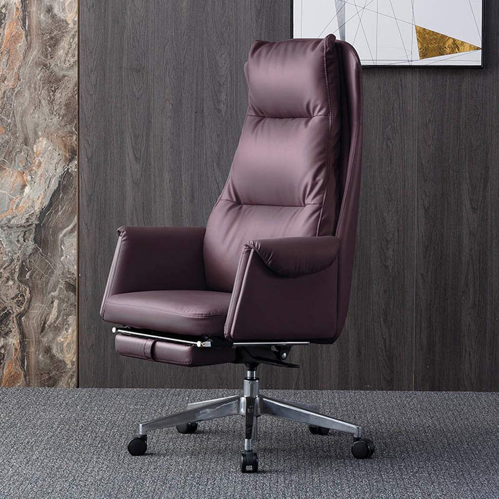 Ergonomic PU Leather Office Chair - Adjustable Swivel Computer Desk Chair with Lumbar Support for Home & Business Use, Comfortable Reclining Executive Chair (White) - Perfect for Long Work Hours, Gaming & Home Office Setup