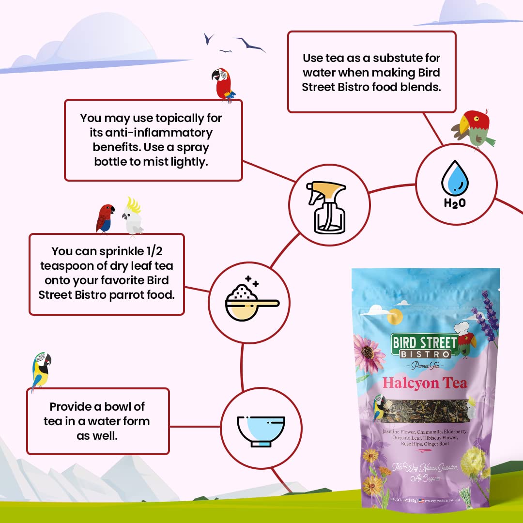 Parrot Tea 3oz - Vitamin Enriched Bird Food Topper for Parakeets & Cockatiels | Essential Avian Health Supplement | Perfect for Daily Nutrition & Treats
