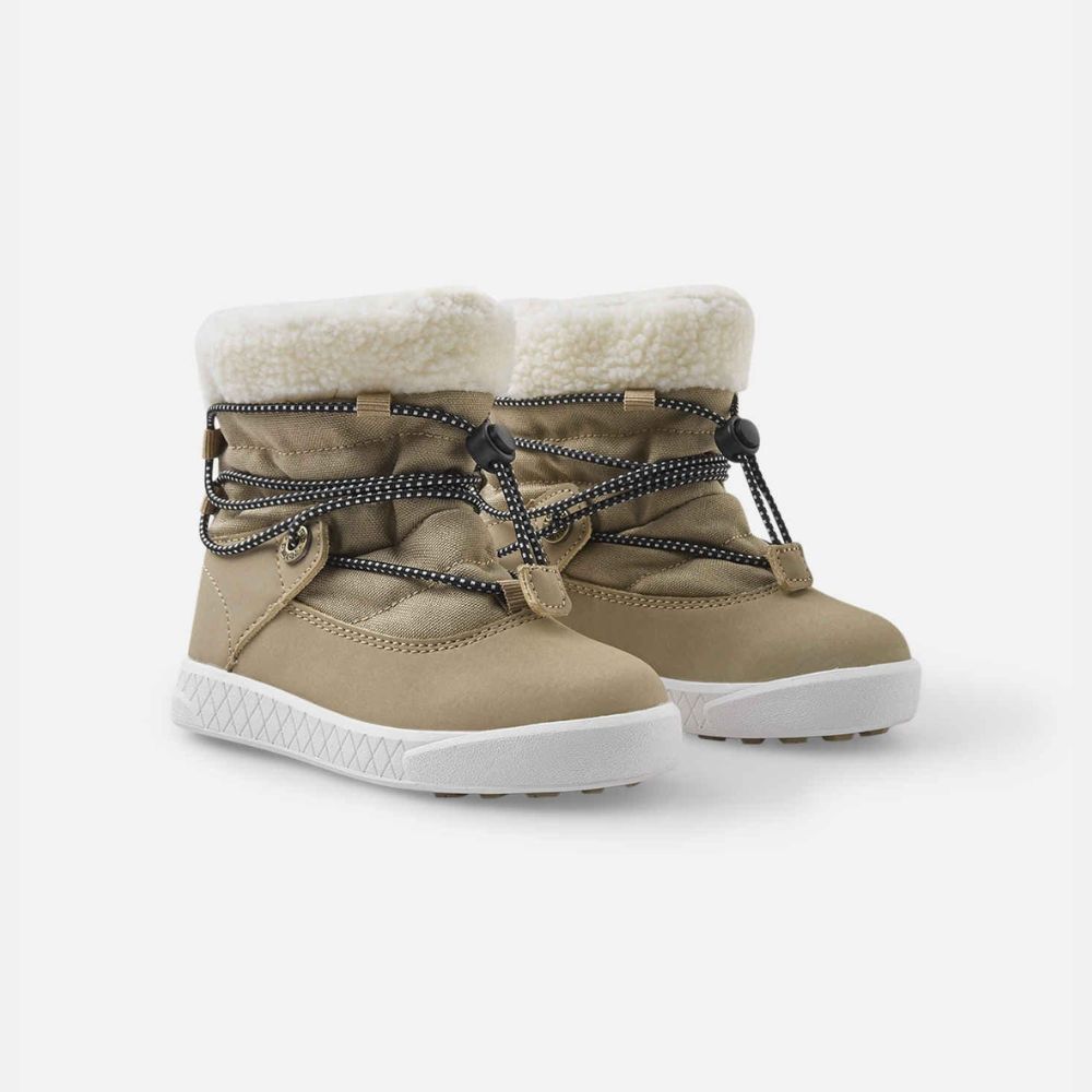 Reima Lumipallo Kids' Snow Boots - Light Brown Waterproof Winter Boots for Boys & Girls - Perfect for Snow Play, Sledding & Cold Weather Adventures
