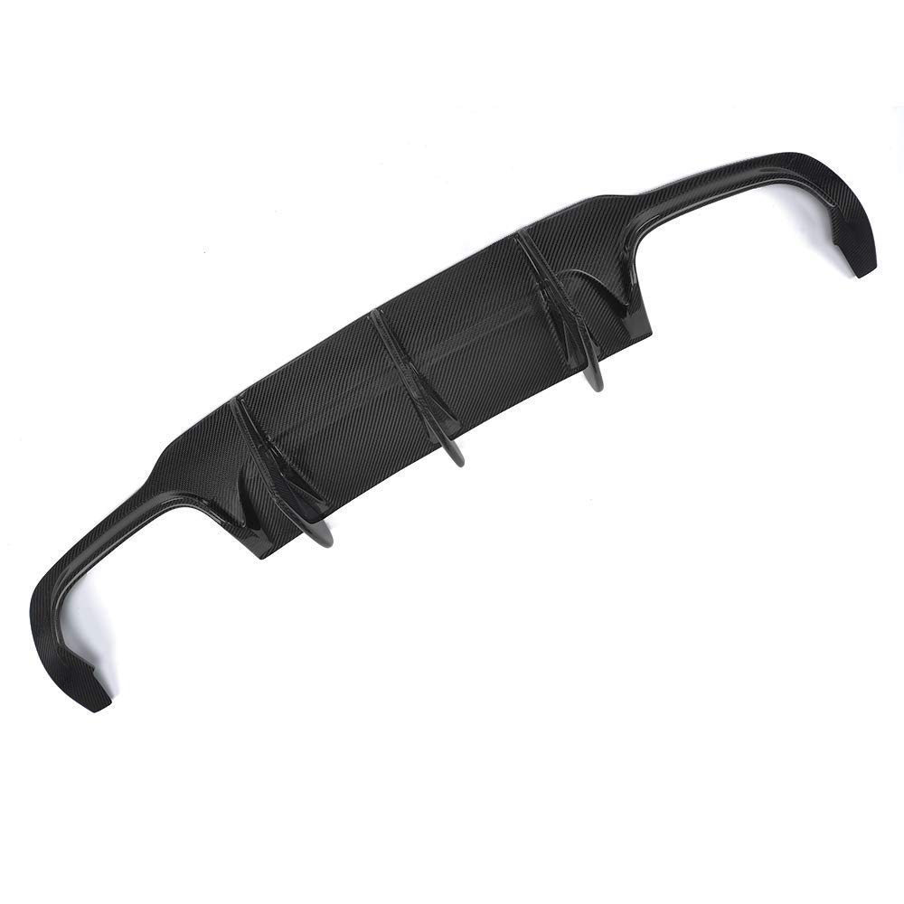 IKON MOTORSPORTS Rear Diffuser for 2012-2015 Mercedes-Benz C Class W204 C63 | AMG Style Matte Carbon Fiber Rear Bumper Lip Valance Spoiler | Upgrade Your Car's Aerodynamics & Style