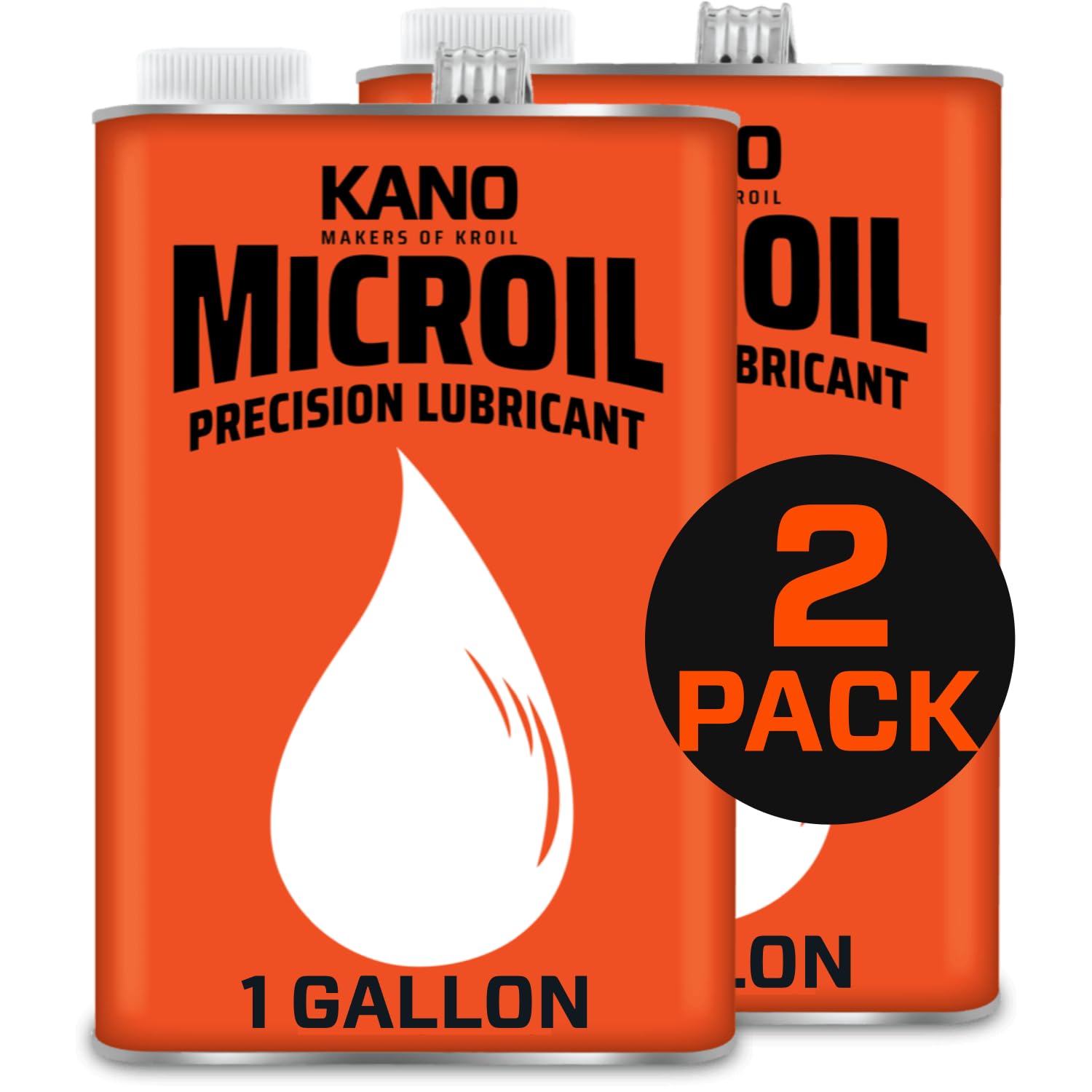 Kroil Microil Precision Lubricant (1 Gallon Can, Case of 2) - Multipurpose Drip Oil for Bearings, Firearms, Hinges, Chains & Small Mechanisms | Long-Lasting Instrument Lubrication | Ideal for Industrial Maintenance, Automotive Repair & Home DIY Projects (AZMC011C2)