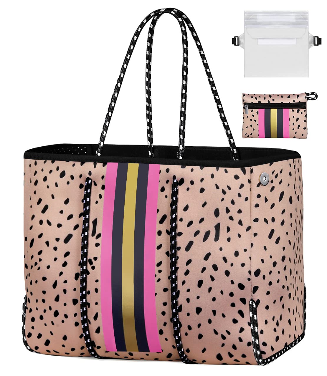 Neoprene Tote Bag for Women - Large Beach & Gym Bag for Travel & Pool Days