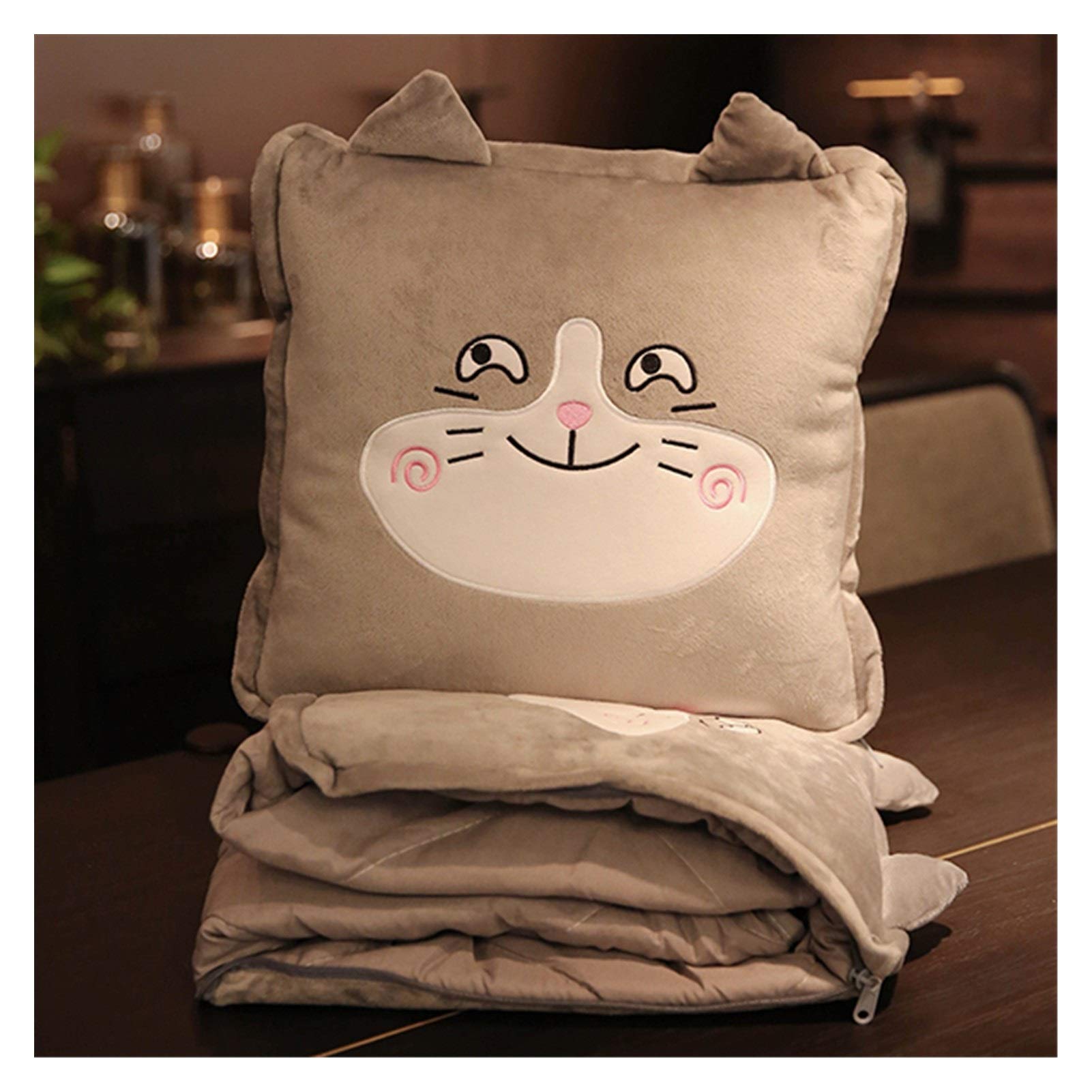 Fuxwlgs Dual-Purpose Sofa Cushion & Office Nap Pillow - Foldable Multi-Functional Quilted Pillow for Home & Office (Snicker Cat Pattern) - Perfect for Lounging, Napping & Travel