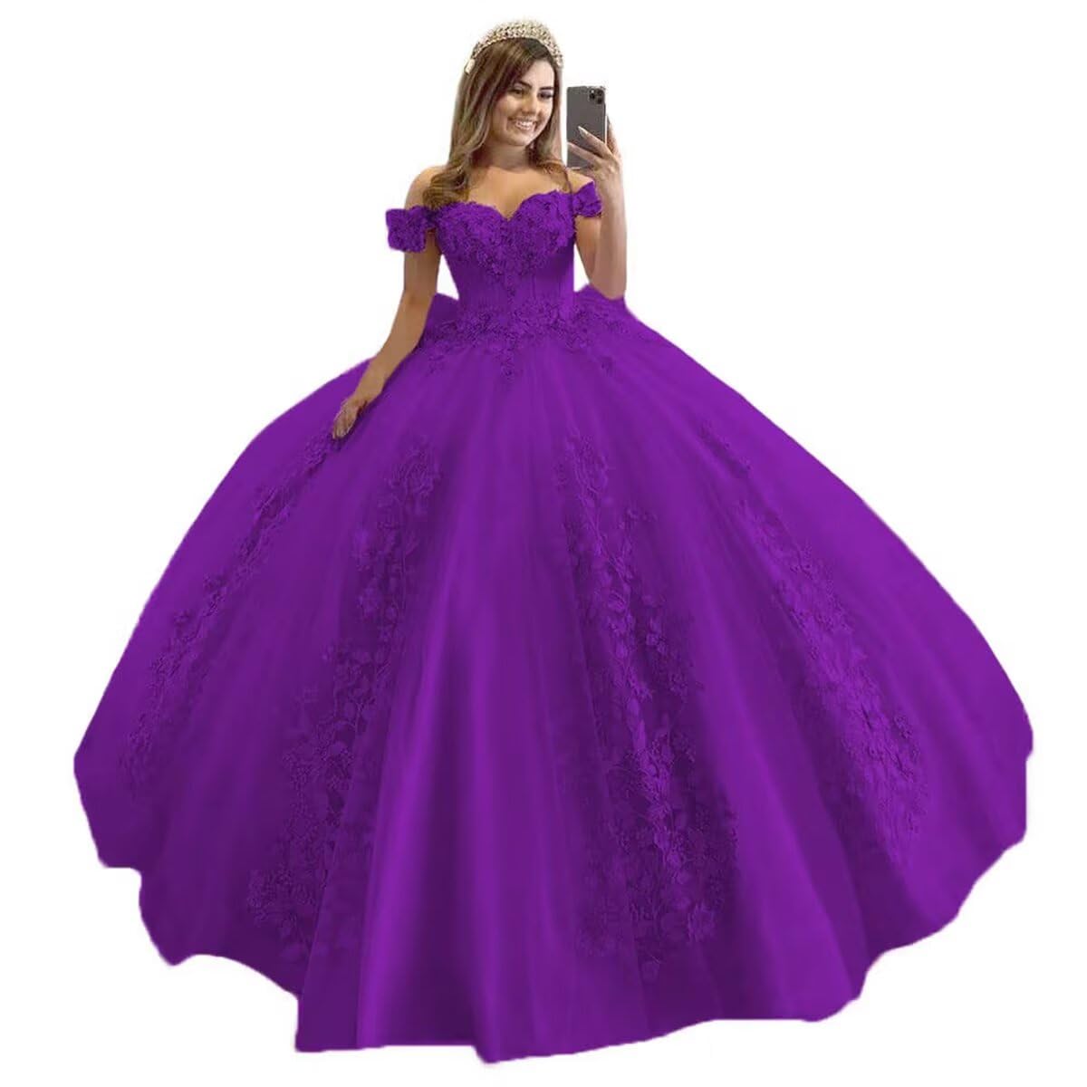 Elegant Women's Crystal Ball Gown Quinceanera Dress with Sequins & Beading - Sweet 16 Party Dress for Prom, Homecoming, Formal Events & Special Occasions