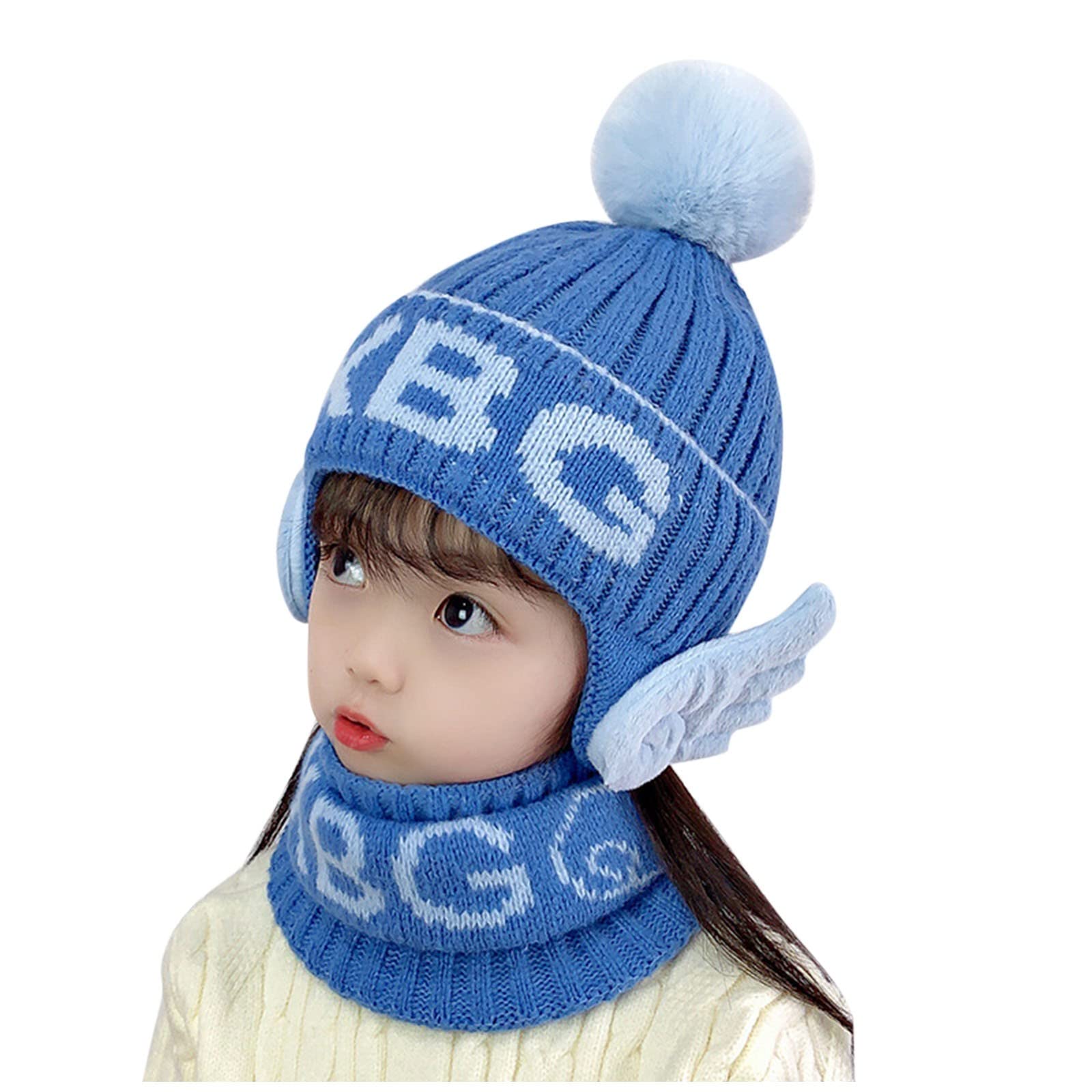 Warm Fleece Knit Winter Hat for Kids - Soft Coif Hood & Scarf Set - Perfect for Snow Play, Skiing, and Cold Weather Outdoor Activities