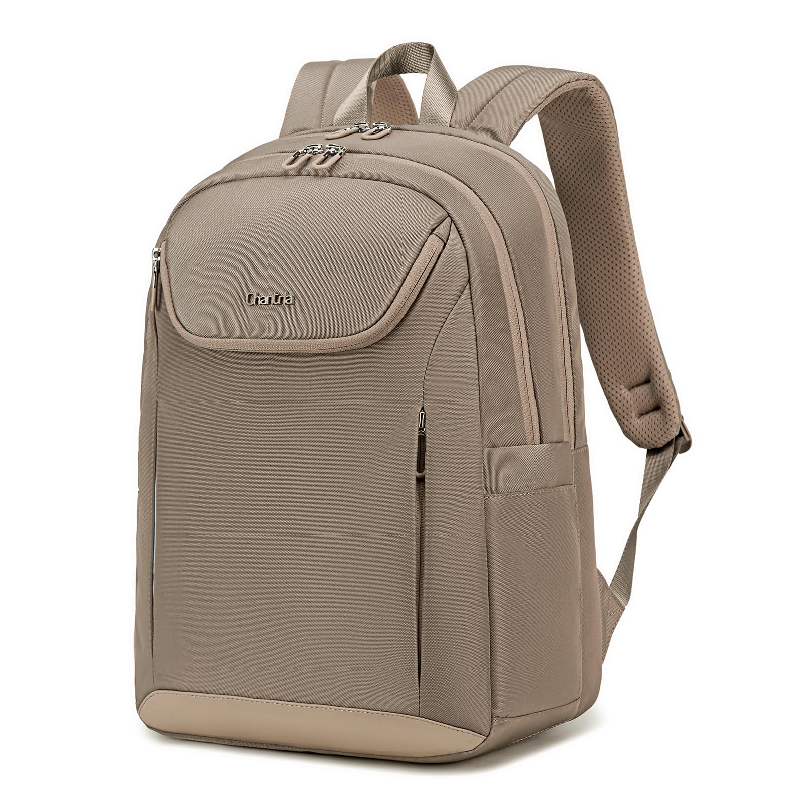 BAIGIO Women's Lightweight Water-Resistant 15.6 Inch Laptop Backpack - Business Travel & Work Computer Bag in Khaki | Perfect for Commuting, Office Use & College Students
