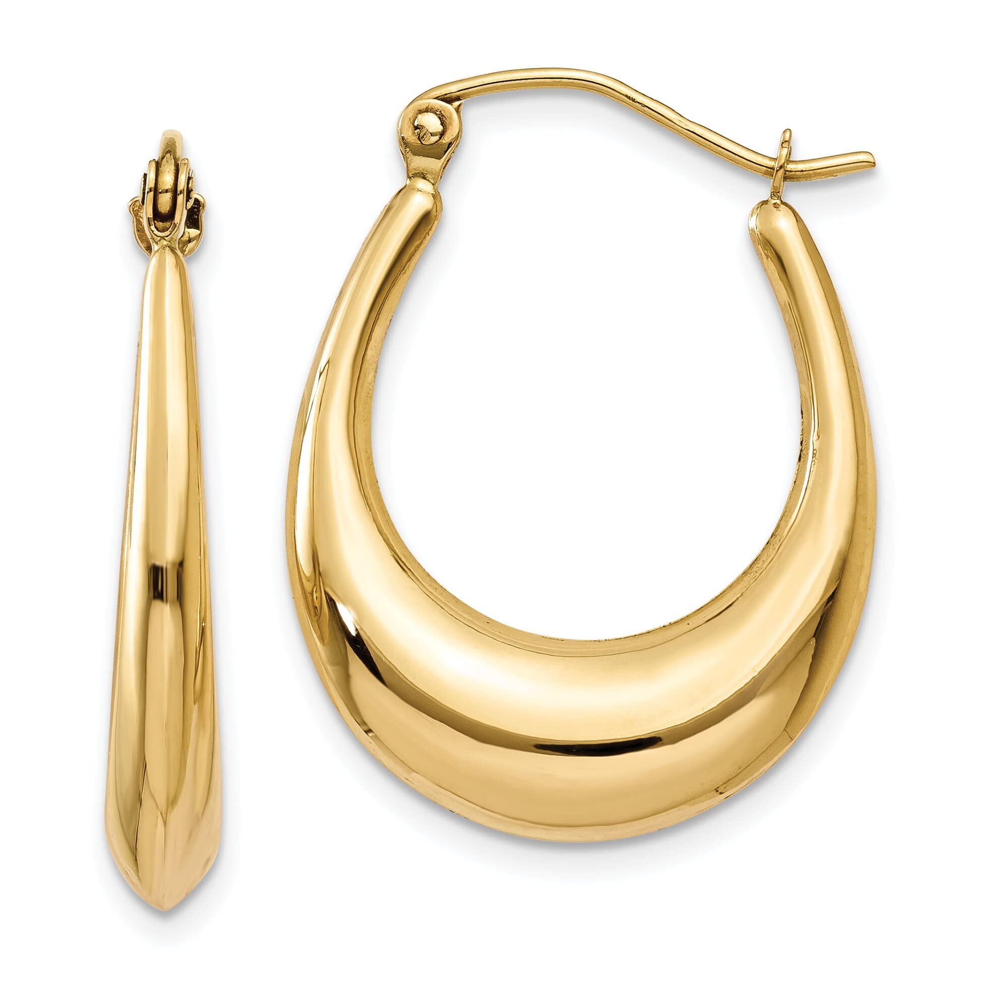 14K Yellow Gold Hoop Earrings for Women - Classic Polished Circle Earrings - Perfect for Everyday Wear, Parties & Gifts