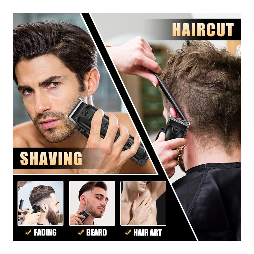 Professional 3-Piece Hair Clipper Set - USB Rechargeable Cordless Hair Trimmer for Men, Home Barber Kit with Adjustable Blades - Perfect for DIY Haircuts, Beard Trimming & Grooming at Home