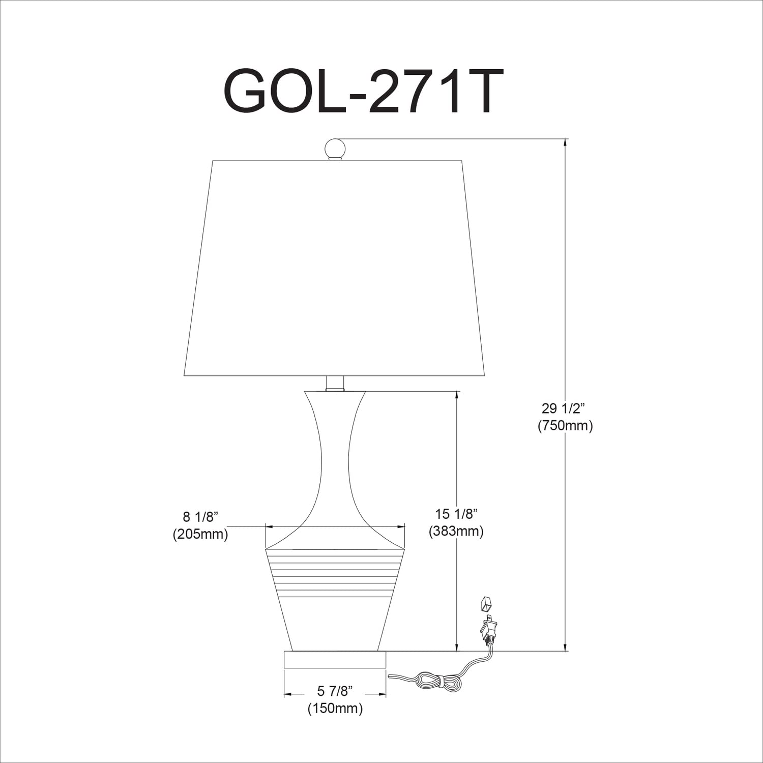 Dainolite Modern 1-Light Gloss White Table Lamp for Bedroom, Living Room, or Office - Stylish Desk Lighting for Home Decor