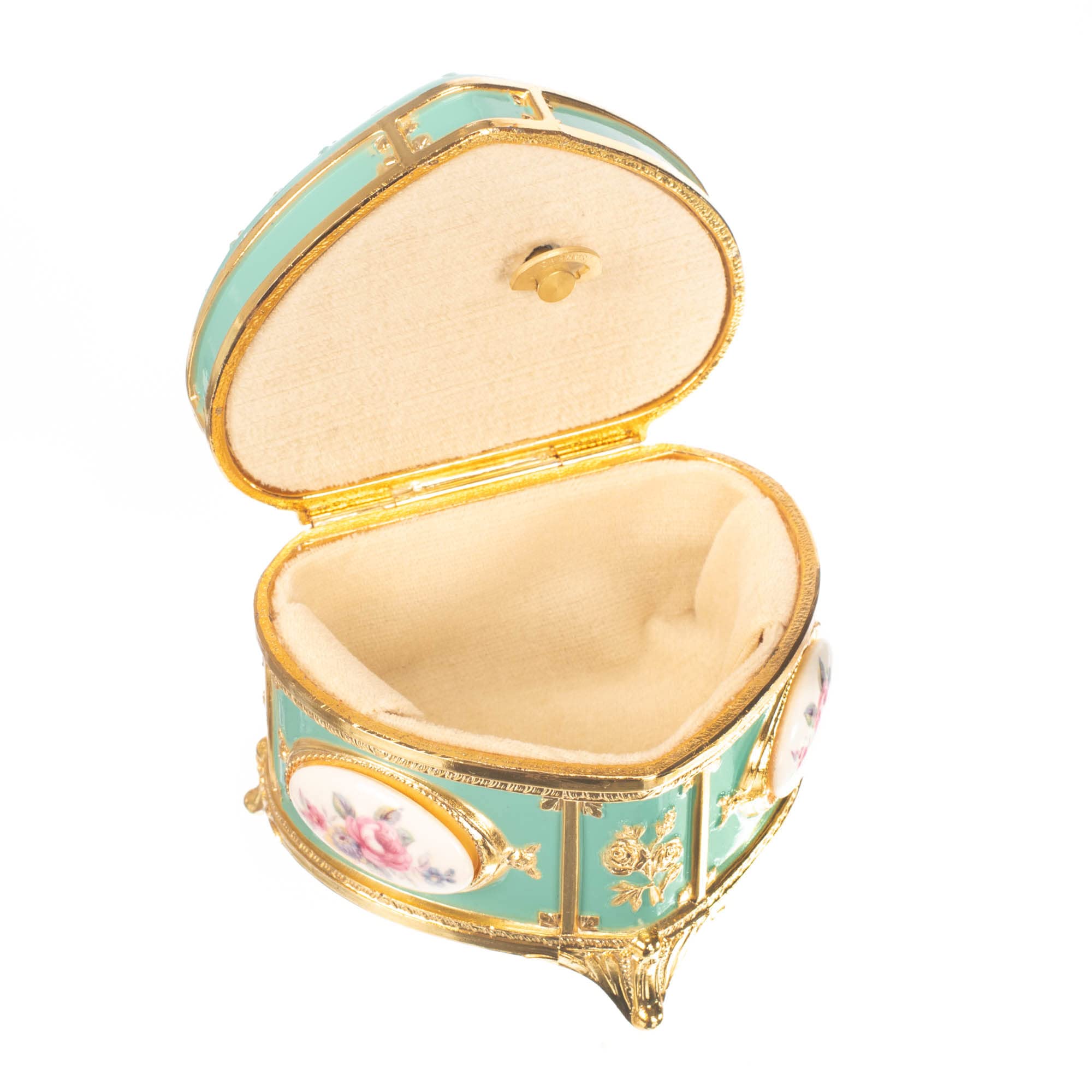 Elegant Heart-Shaped Victorian Floral Music Jewelry Box - Plays 'Memory' from Cats Musical - Perfect for Gift Giving, Wedding Favors & Home Decor