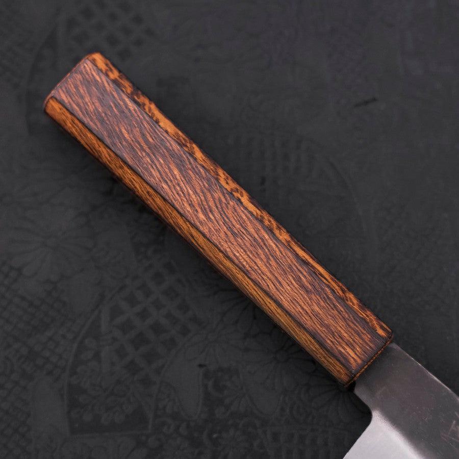 Premium Santoku Knife 165mm - Japanese White Steel #2 with Kurouchi Finish & Sumi Urushi Handle - Perfect for Slicing, Dicing, and Chopping Vegetables, Meat, and Fish