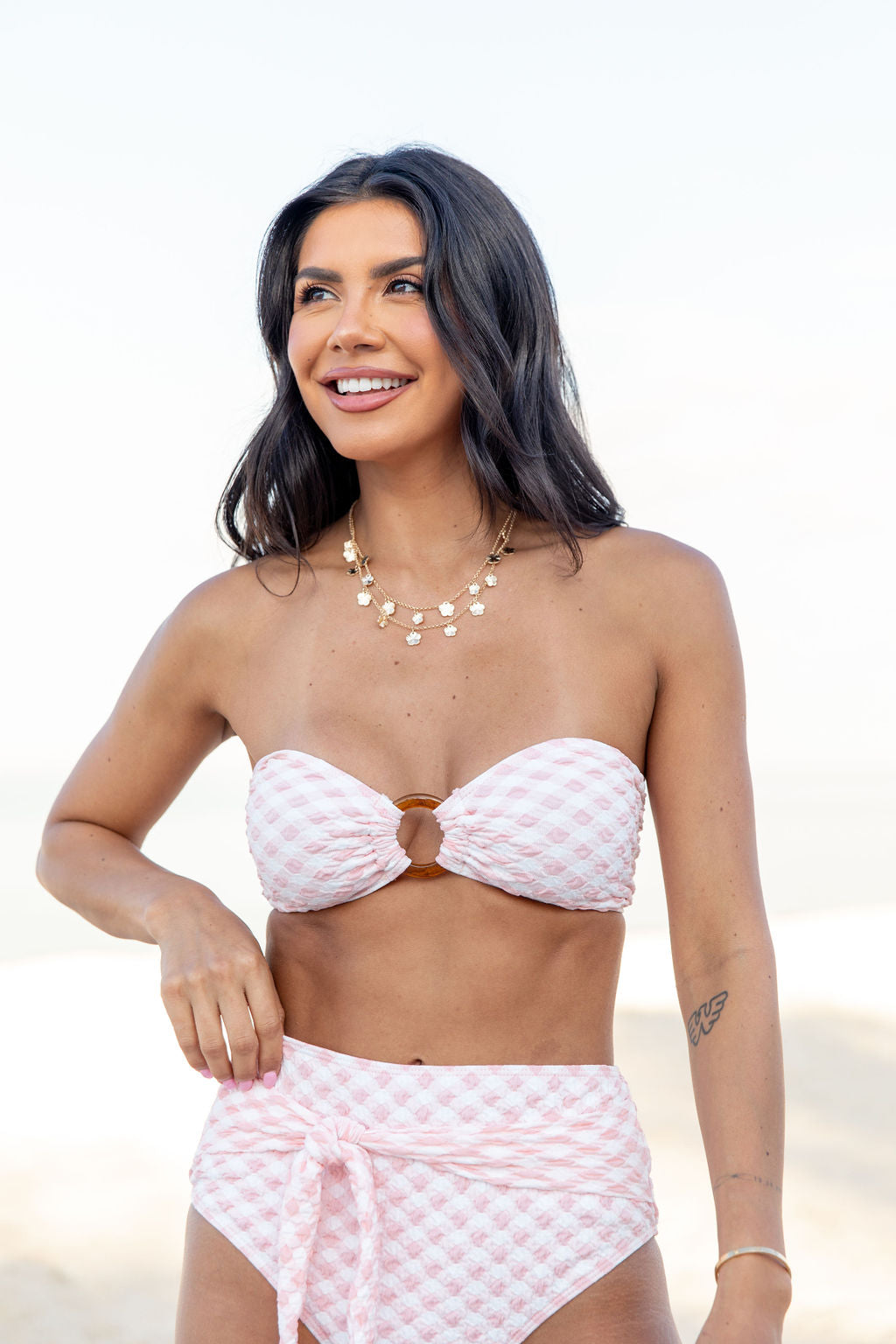 Golden Isle Pink Textured Ring Bikini Top - Sexy Swimwear for Women - Perfect for Beach, Pool Party & Summer Vacation