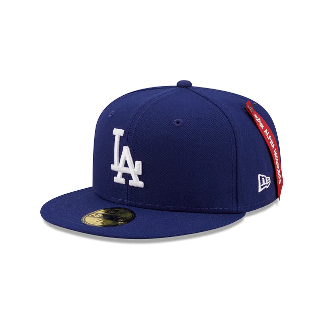 Los Angeles Dodgers Alpha Industry Blue 59FIFTY Fitted Hat for Men - Official MLB Baseball Cap for Sports Fans & Streetwear Fashion